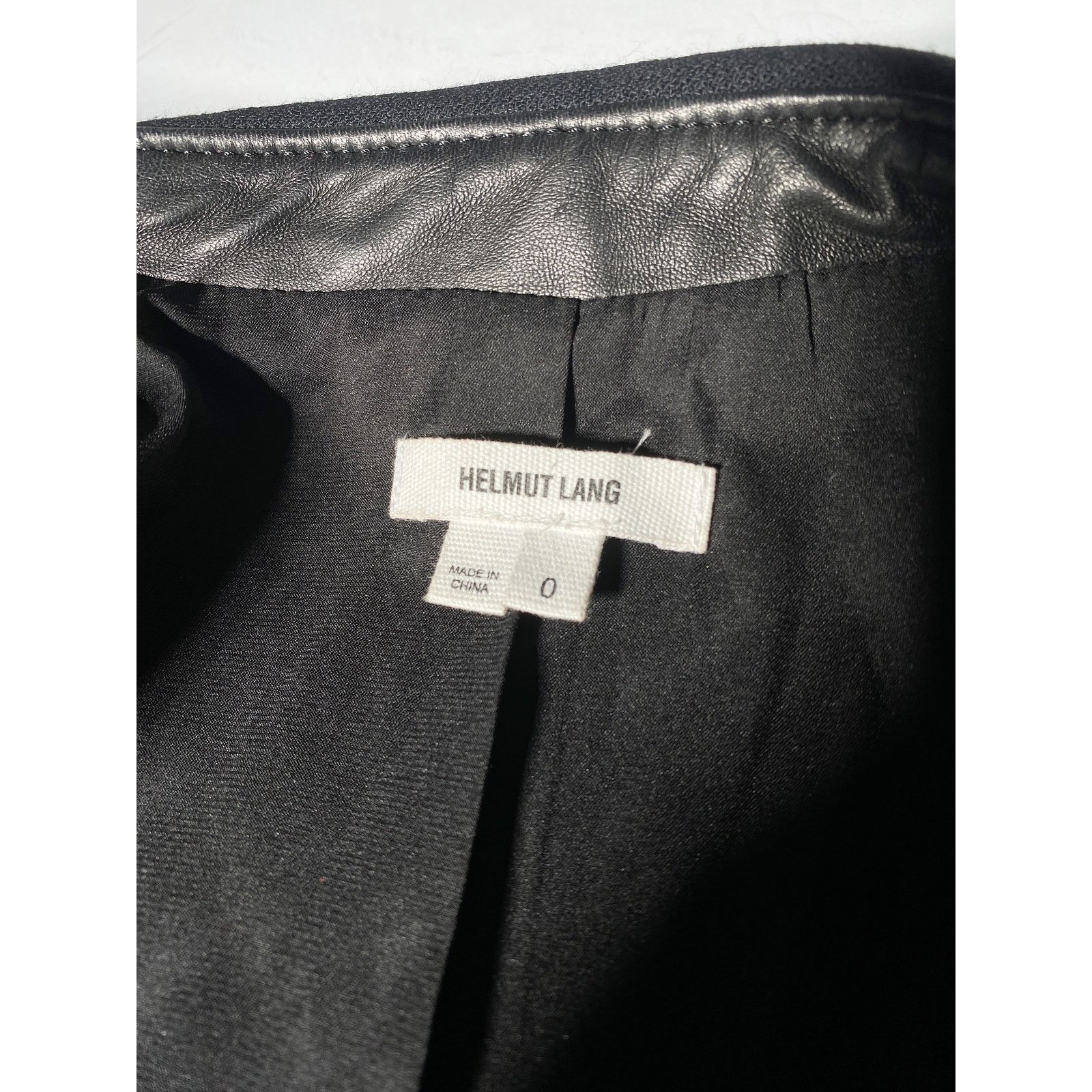 Helmut Lang HELMUT LANG Black Blazer with Lamb Leather Trim - Size 0 Size XS / US 0-2 / IT 36-38 - 6 Thumbnail