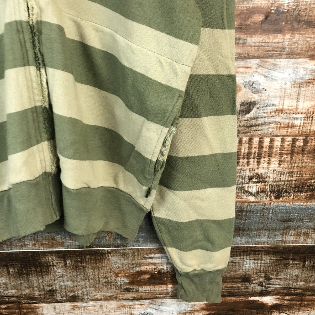 XLarge Japan Stripe prison Green Hoodie #A1572