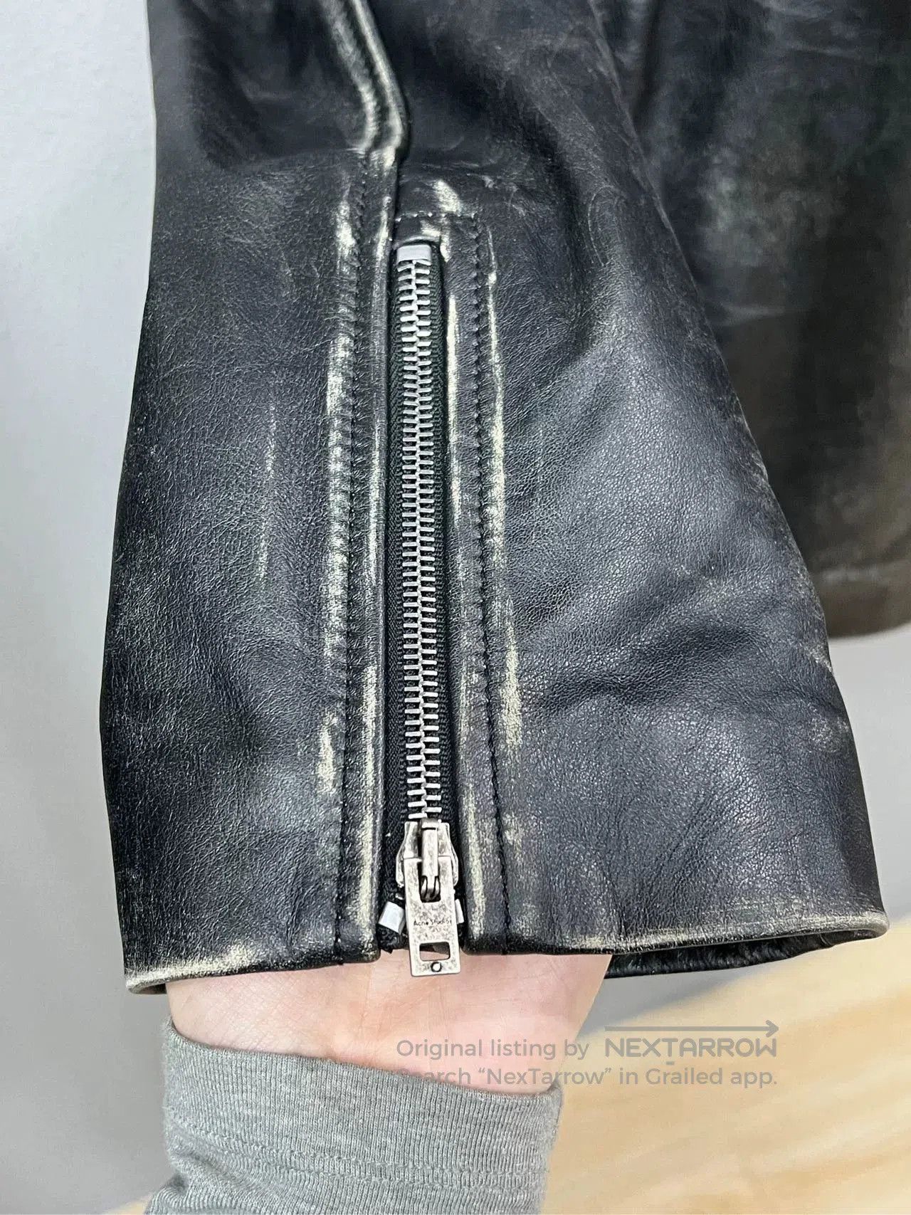 Acne Studios Acne Studios Distressed Leather Jacket hh0847. Size XXS / US 00 / IT 34 - 5 Thumbnail