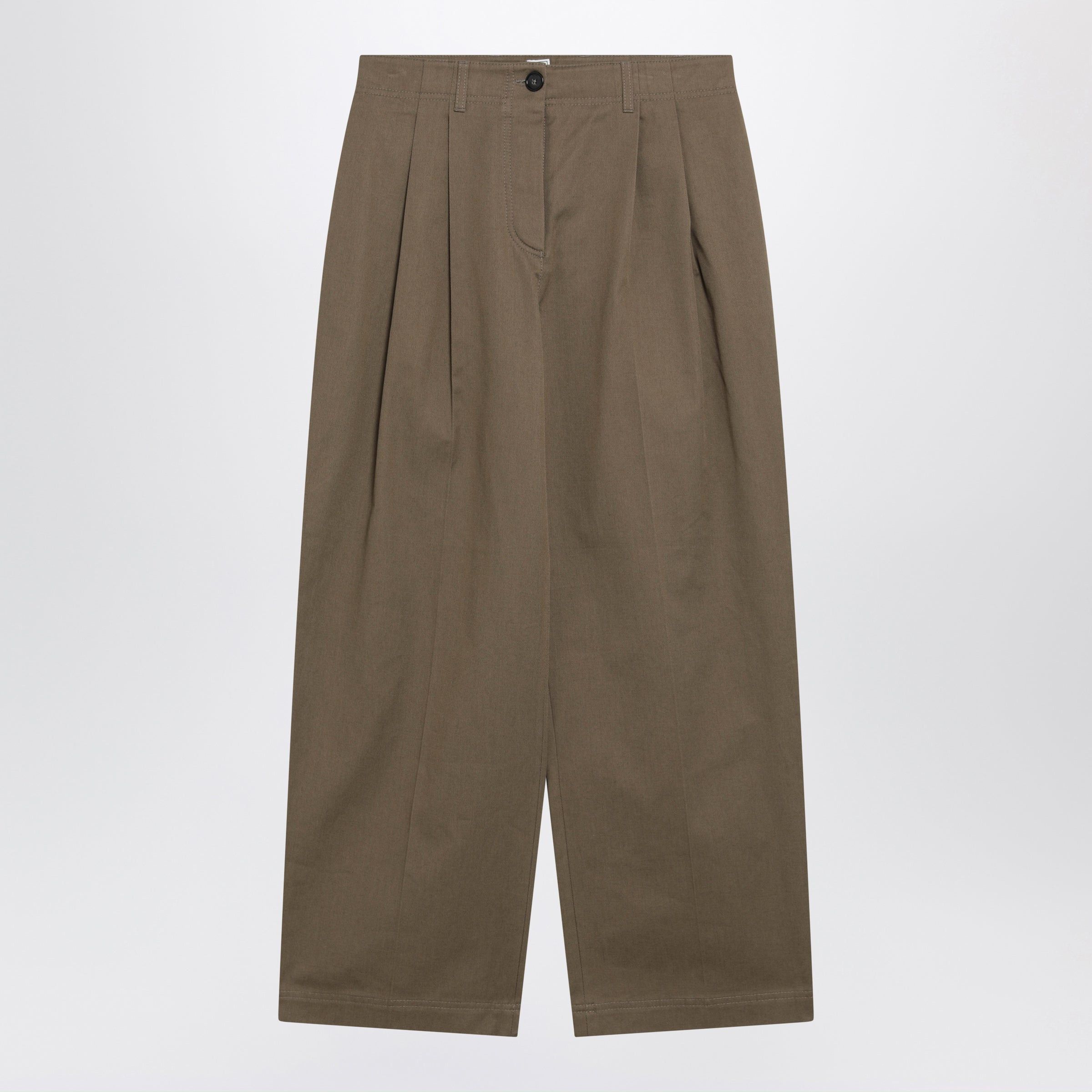 Toteme Toteme Hazelnut Cotton Trousers Size 28" / US 6 / IT 42 - 1 Thumbnail