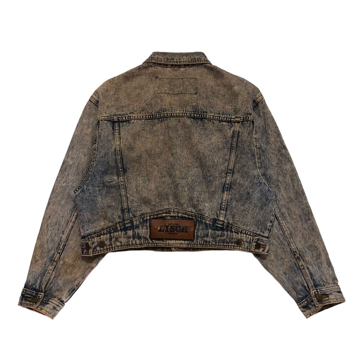 Japanese Brand 🔥CROPPED ACID WASH BIKER JACKET DENIM TEAM LISCH JAPAN Size US M / EU 48-50 / 2 - 2 Thumbnail
