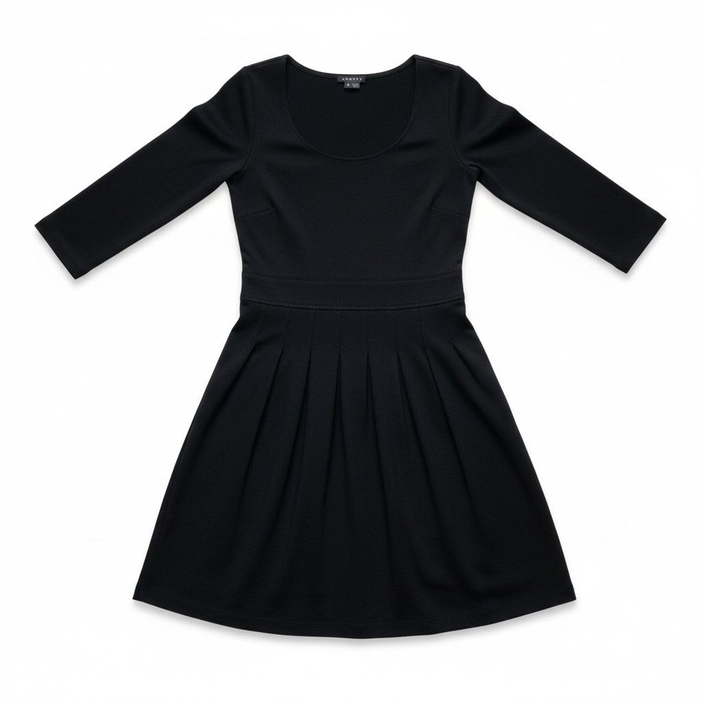 Theory Theory Dress Women's 2 Black Wool Blend Knit L/S Scoop Neck Size XS / US 0-2 / IT 36-38 - 2 Thumbnail