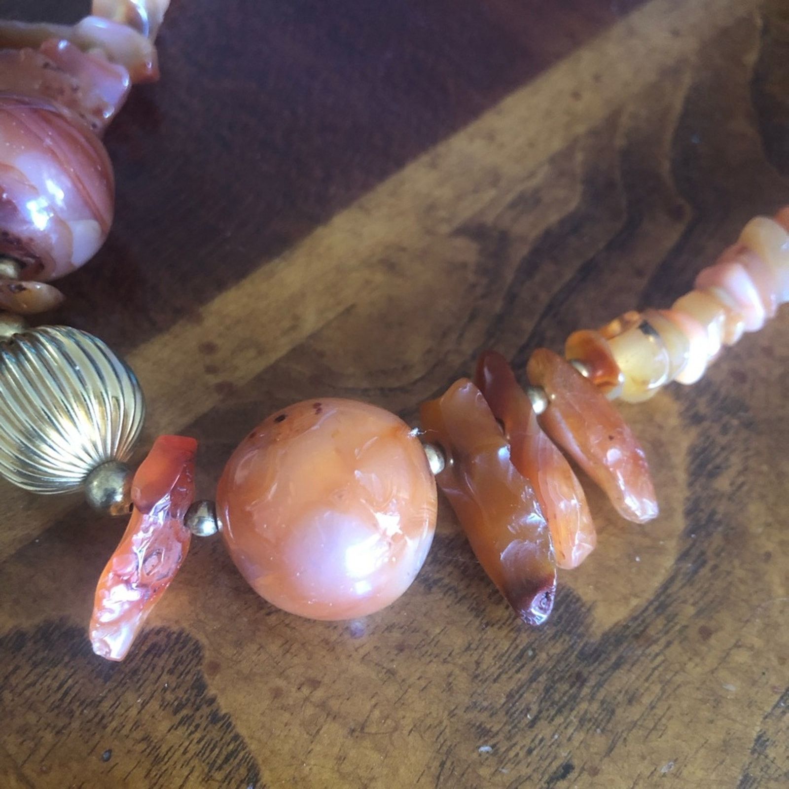 Vintage Vintage handcrafted genuine carnelian agate necklace Size ONE SIZE - 8 Thumbnail