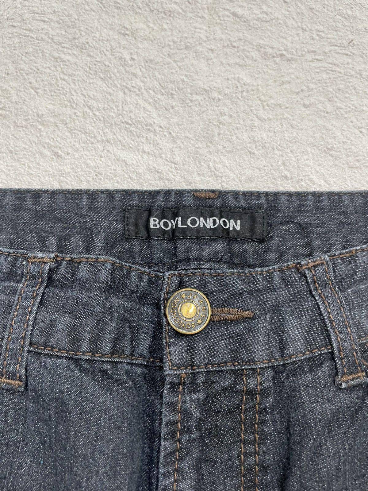 Japanese Brand Vintage 2000s Boy London Basic Black Jeans Size US 29 - 3 Thumbnail