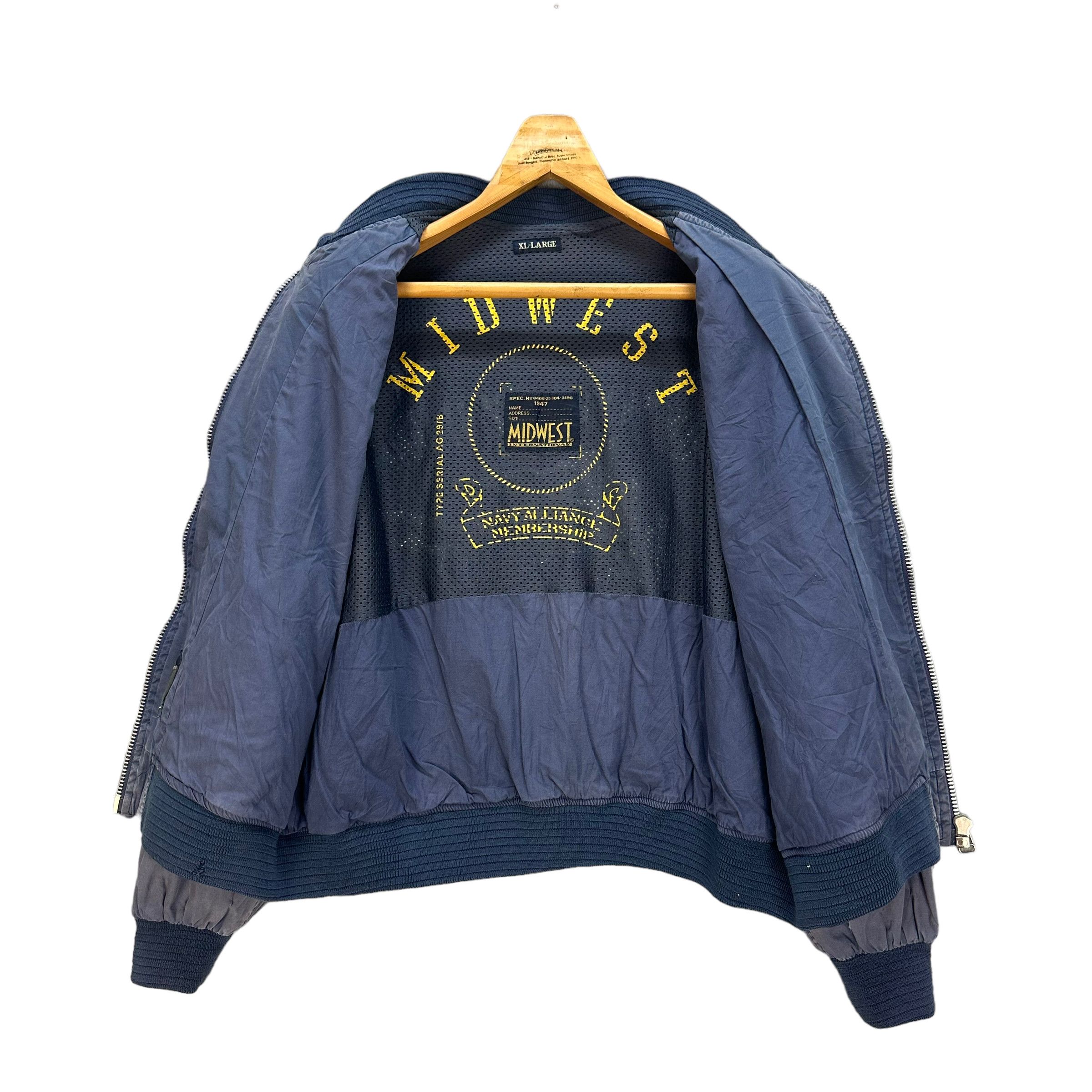 Vintage TRASHED🔥 MIDWEST NAVY FORCE UNITS BOMBER JACKET #7753-168 Size US XL / EU 56 / 4 - 13 Thumbnail