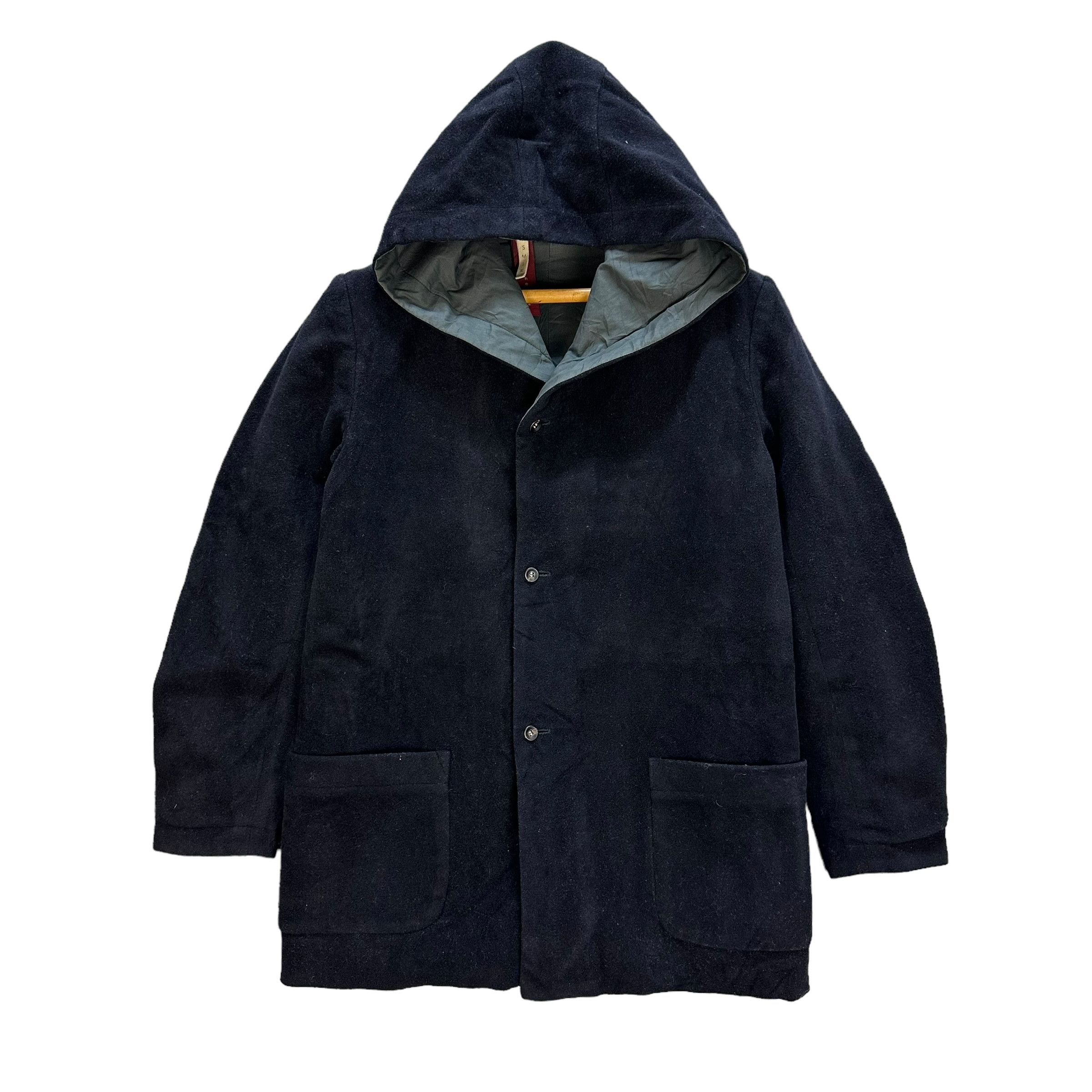 Japanese Brand SCHEME 2 Wool Cashmere Hooded Jacket #A22-0517 Size US M / EU 48-50 / 2 - 1 Thumbnail