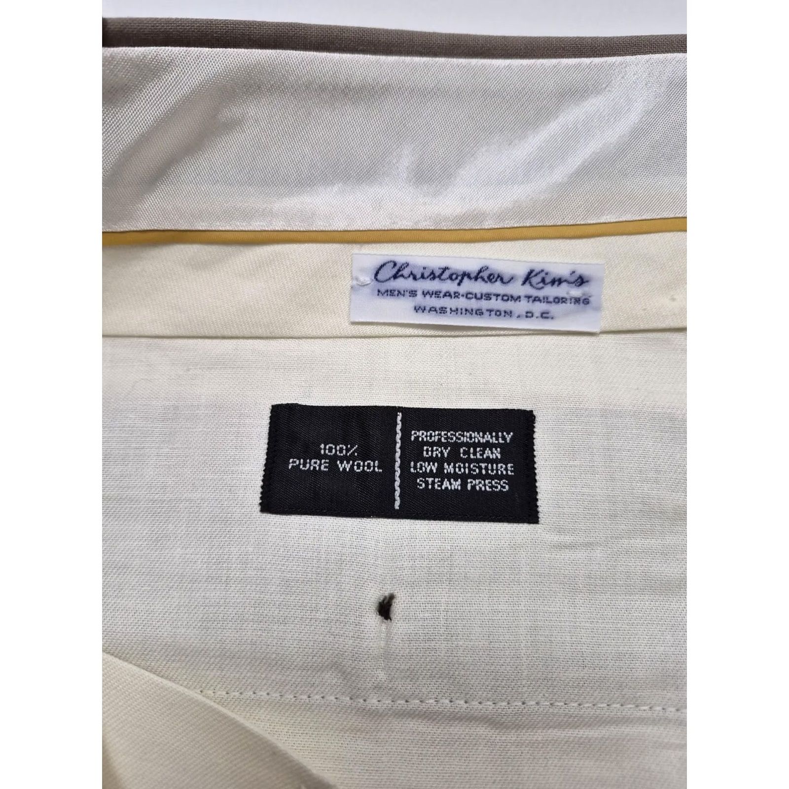 Essentials Asher Essentials Dress Pants Mens 40x36 Beige Wool Super 100 Unhemmed Flat Front Slim/Classic Front Size US 40 / EU 56 - 4 Thumbnail