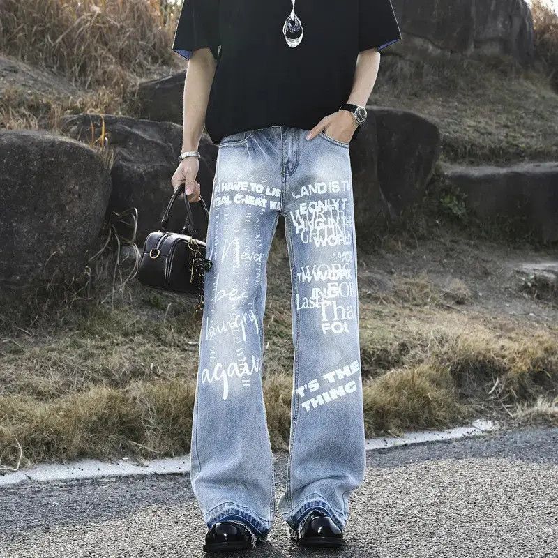 Japanese Brand Retro loose high street printed jeans Size US 32 / EU 48 - 6 Thumbnail