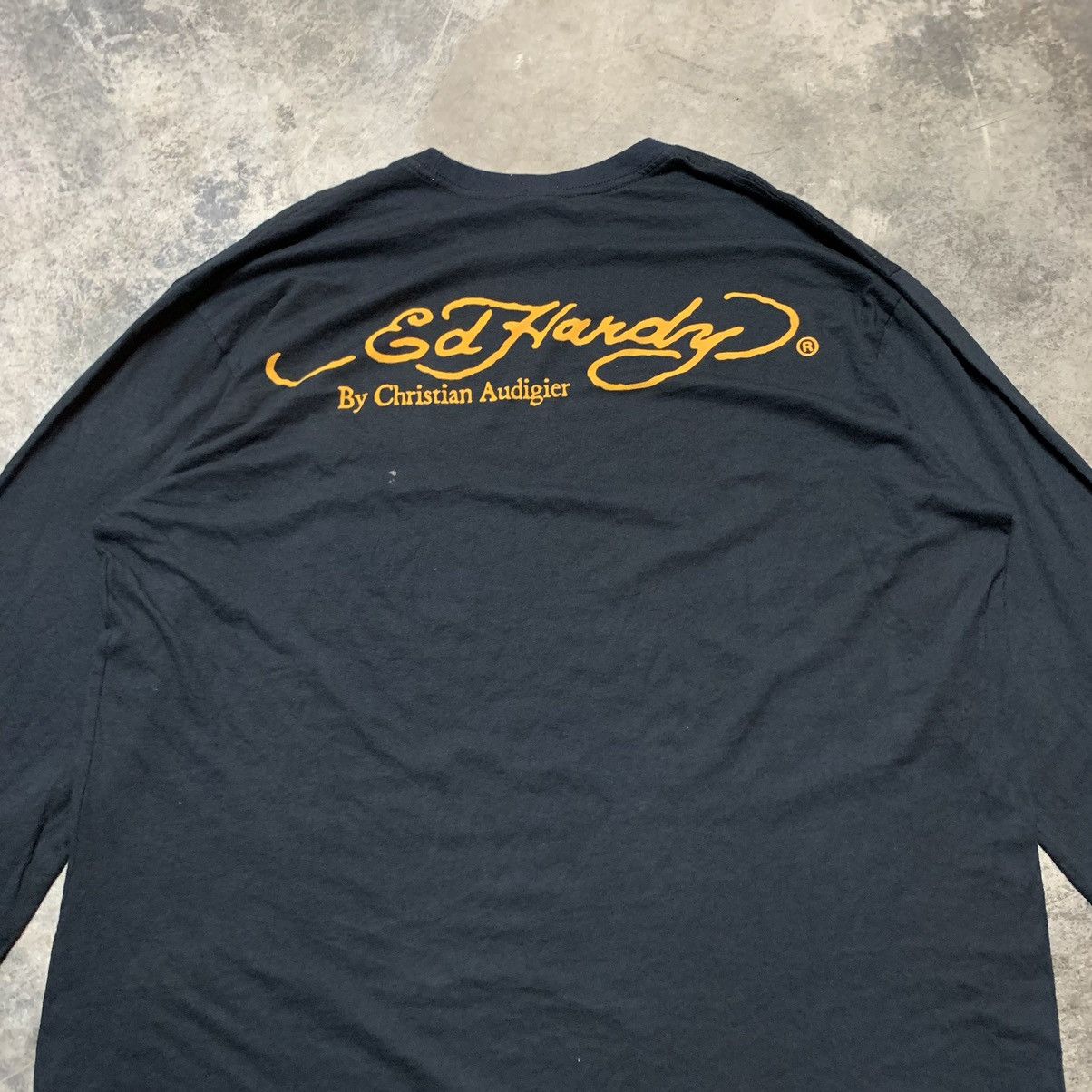 Ed Hardy Ed Hardy Black Long Sleeve Tee Shirt Size US XXL / EU 58 / 5 - 6 Thumbnail