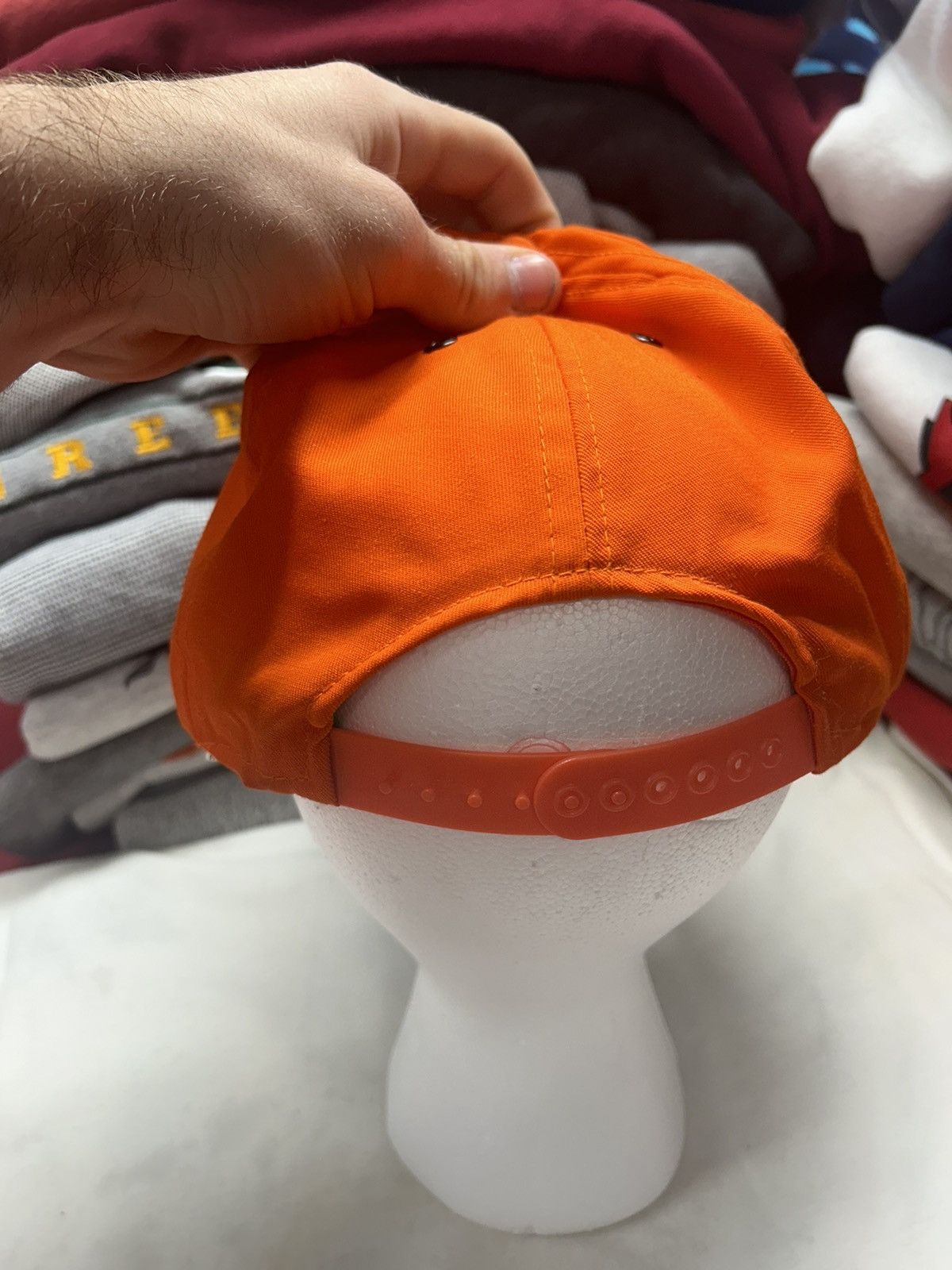Vintage Crazy Vintage 90s Orange Skater Grunge Trucker Snapback Hat Size ONE SIZE - 2 Thumbnail