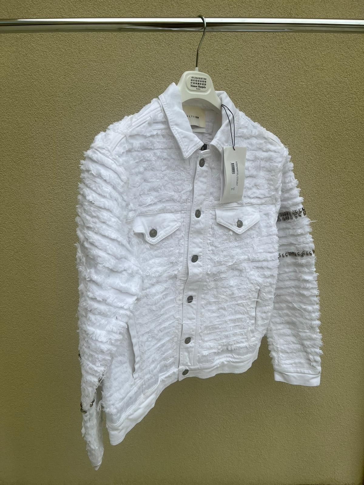 Alyx × Blackmeans Studded & Distressed Denim Jacket in White Size US L / EU 52-54 / 3 - 2 Thumbnail