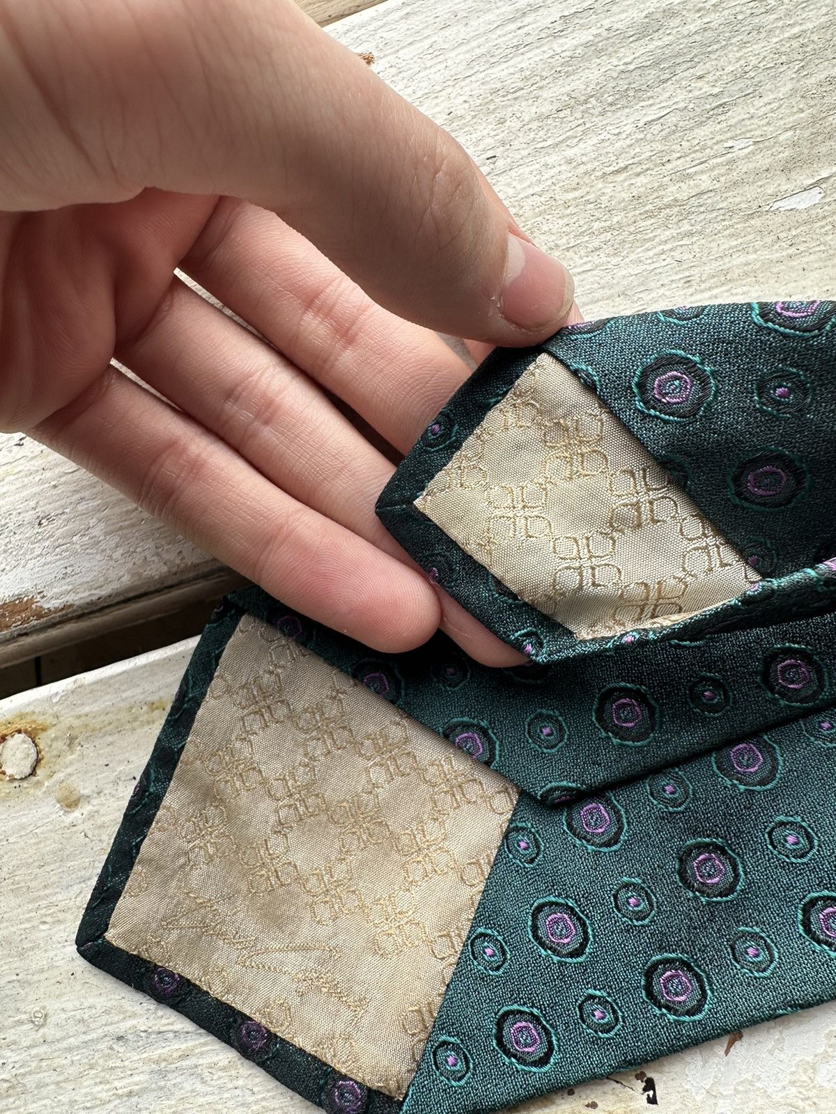 Vintage 🚨TINO COSMA VINTAGE 90s silk TIE RARE LUXURY OLD MONEY Size ONE SIZE - 6 Thumbnail