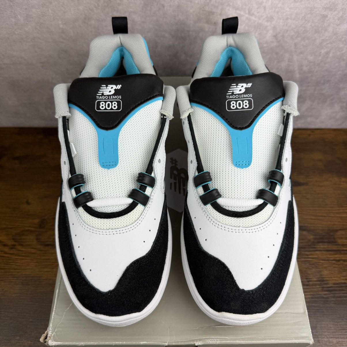 New Balance NEW New Balance Numeric 808 Tiago Lemos White Aqua NM808BYS Size US 9.5 / EU 42-43 - 5 Thumbnail