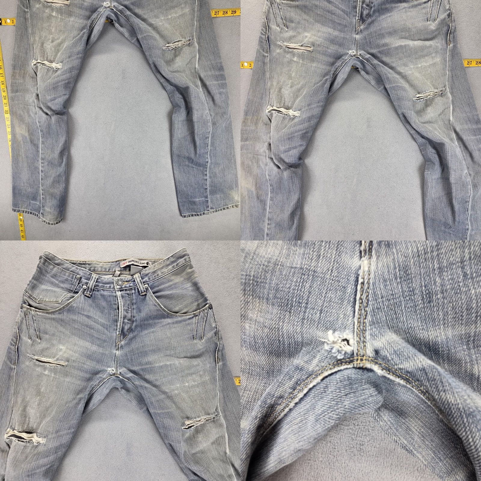 Levi's VTG Levi's Engineered Jeans Mens 31x31 Blue Straight Relaxed Denim Distressed Pockets Logo 10TH Anniversary"} Size US 31 - 8 Thumbnail