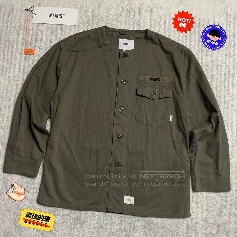 Wtaps Wtaps Long-sleeved work shirt with no collar and single po Size US S / EU 44-46 / 1 - 1 Thumbnail