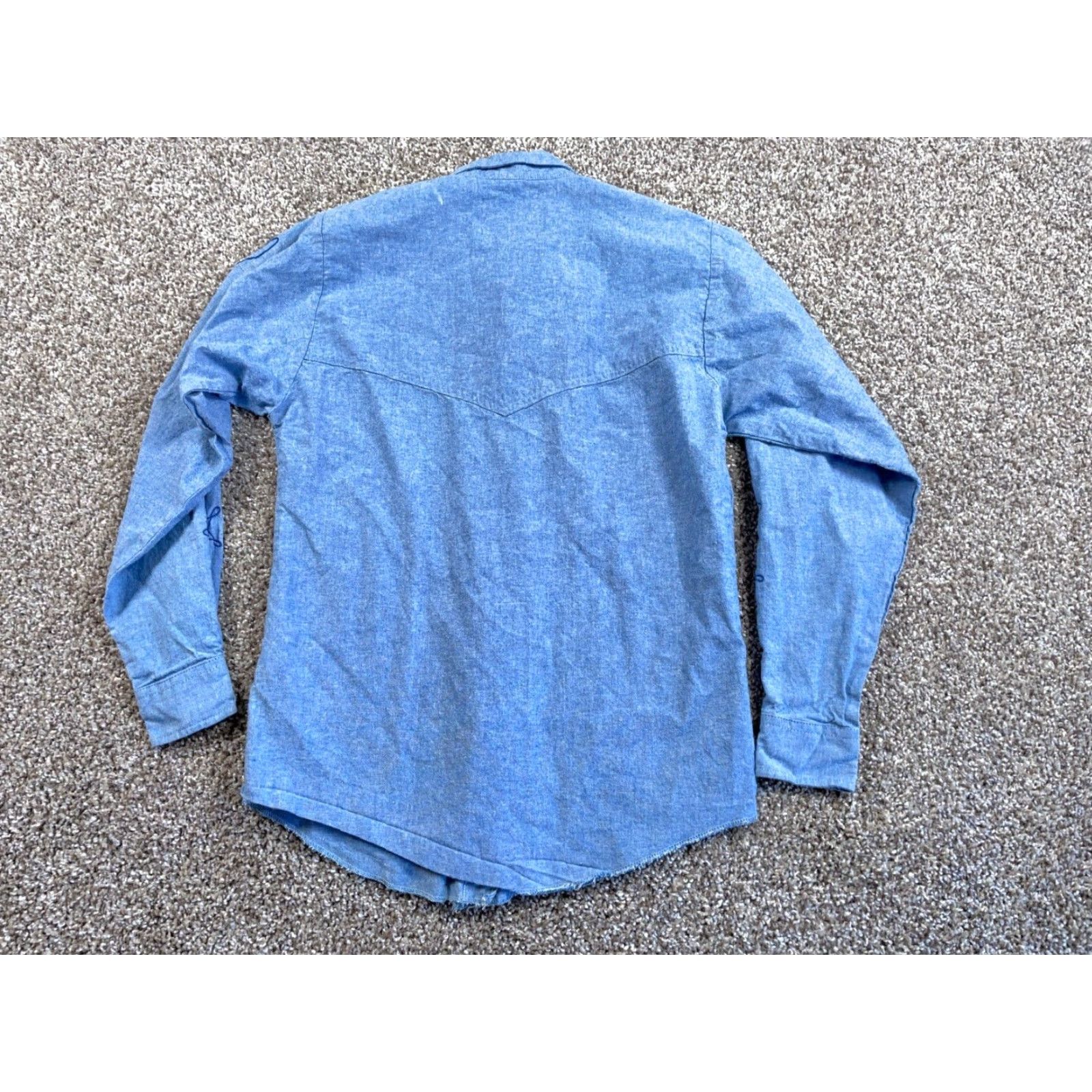 Vintage VINTAGE Western Chambray Shirt Women's Small Blue Cotton Button-Up 90s Cowboy Womens Size S / US 4 / IT 40 - 3 Thumbnail