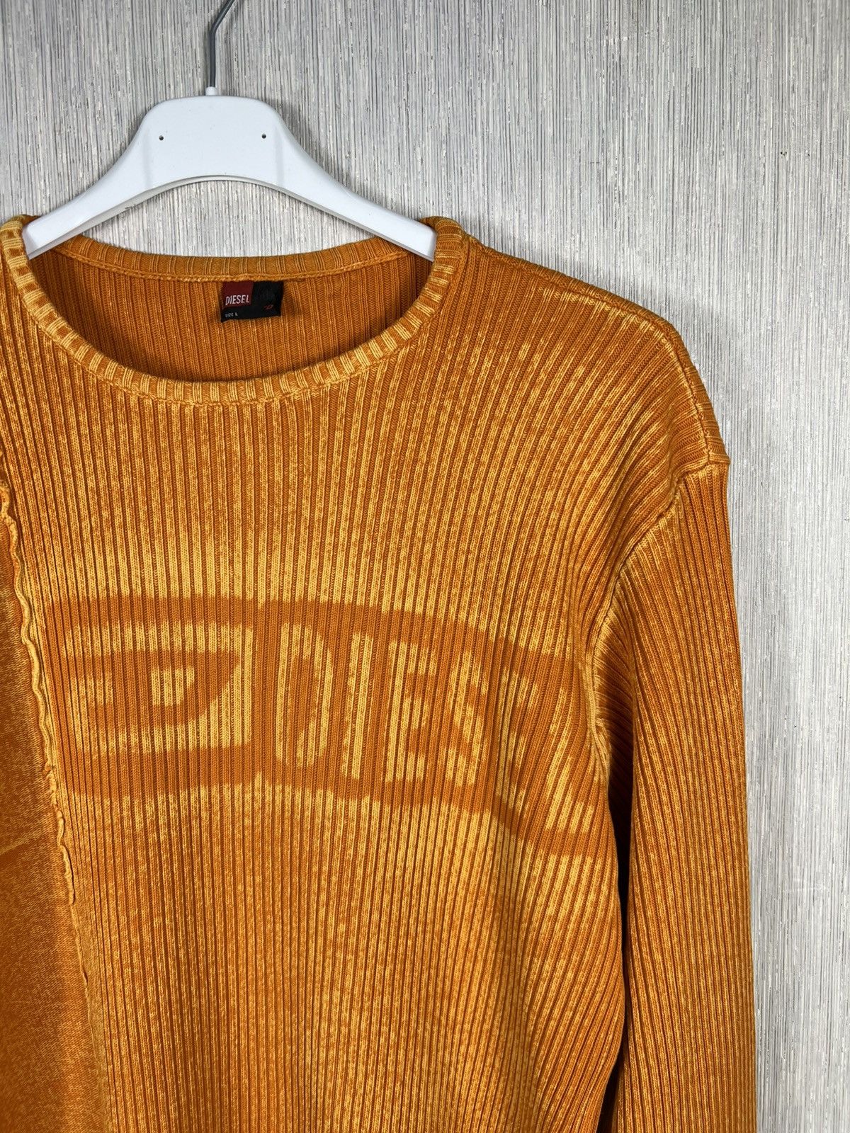 Diesel Vintage 90s Diesel slim knit spray y2k logo sweater ribbed Size US L / EU 52-54 / 3 - 3 Thumbnail
