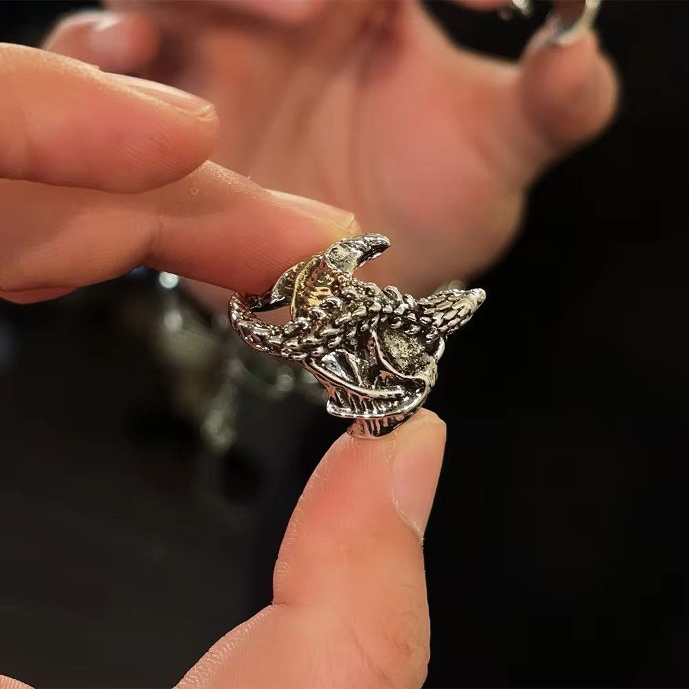 Jewelry Gothic Skull Dragon Ring Size ONE SIZE - 5 Thumbnail