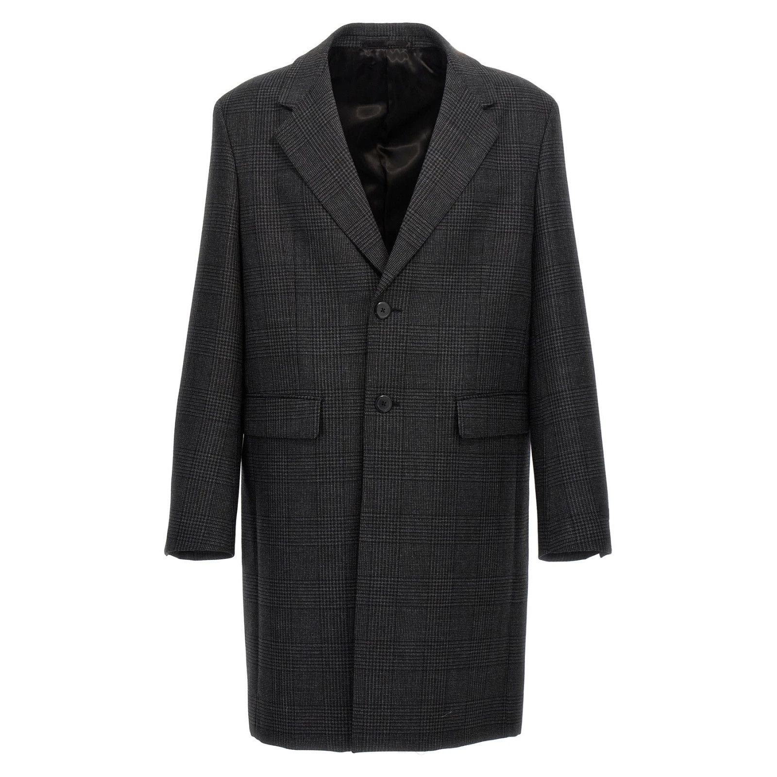 Prada PRADA Check Grey Single Breasted Wool Coat New & Authentic ( Size US XL / EU 56 / 4 - 1 Thumbnail