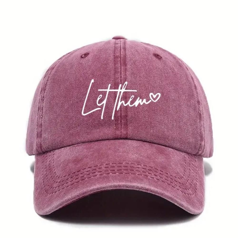 Designer Pink Baseball Cap with 'Let Them' Print Size ONE SIZE - 1 Thumbnail