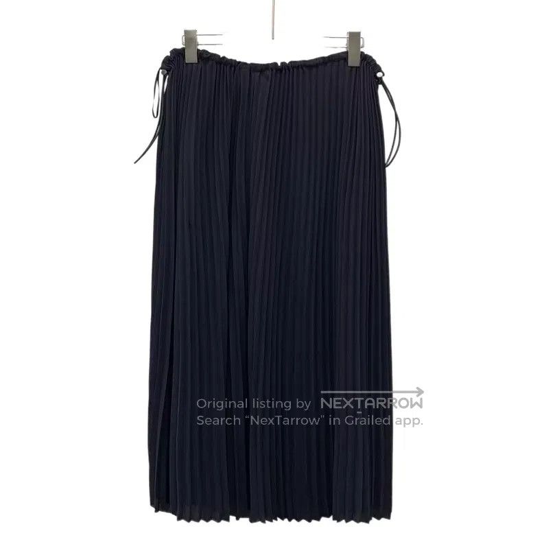 Balenciaga Balenciaga Black drawstring pleated half skirt Size 37" - 2 Thumbnail