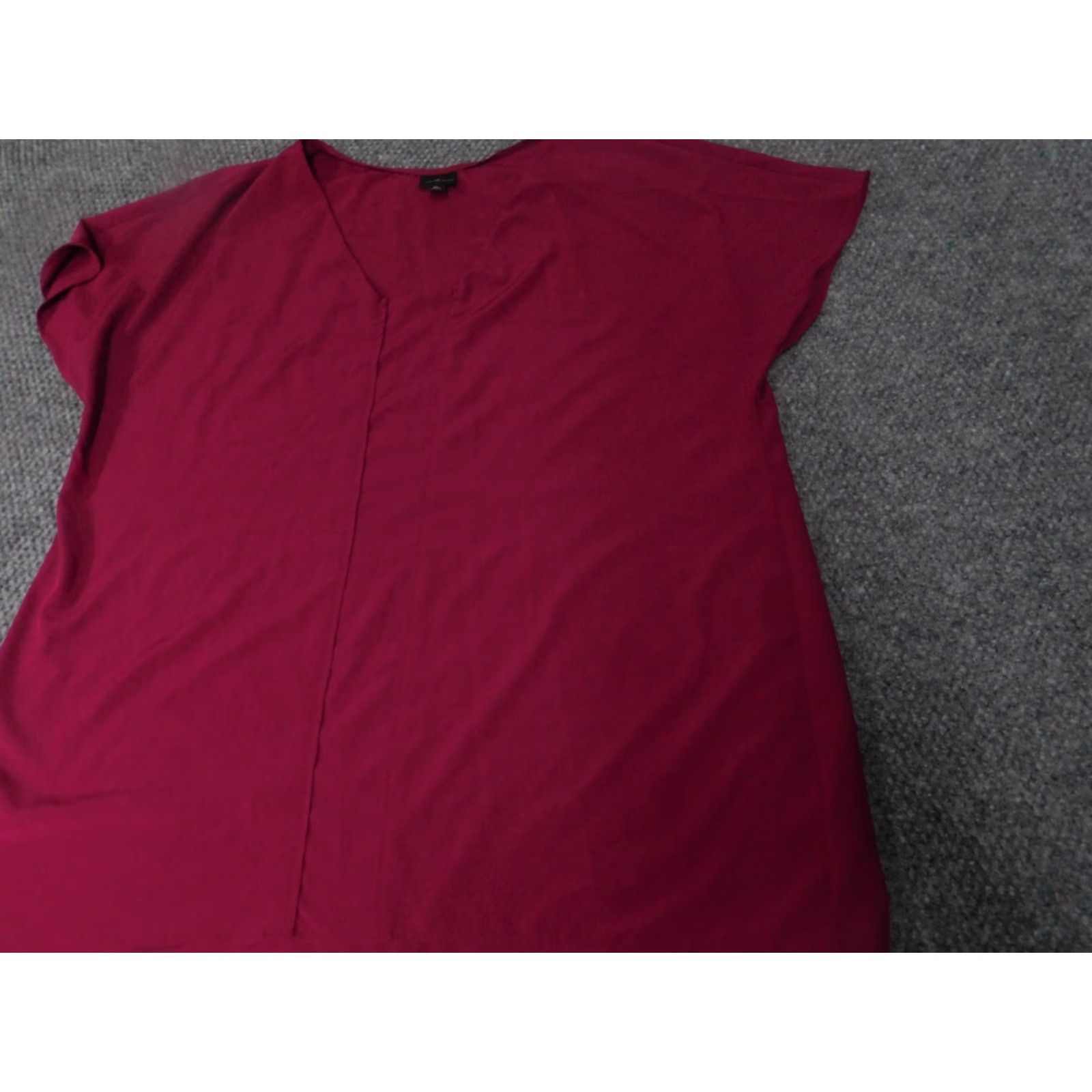 Worthington Worthington Womens Blouse XL Burgundy Red V-Neck Short Sleeve Casual Shirt Ladies Regular Classic Size XL / US 12-14 / IT 48-50 - 3 Thumbnail