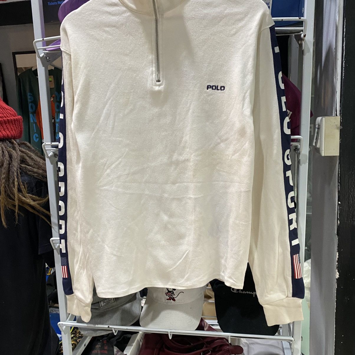 Polo Ralph Lauren × Ralph Lauren × Vintage VINTAGE POLO SPORT SIDE TAPE HALF ZIP SWEATER Size US S / EU 44-46 / 1 - 4 Thumbnail