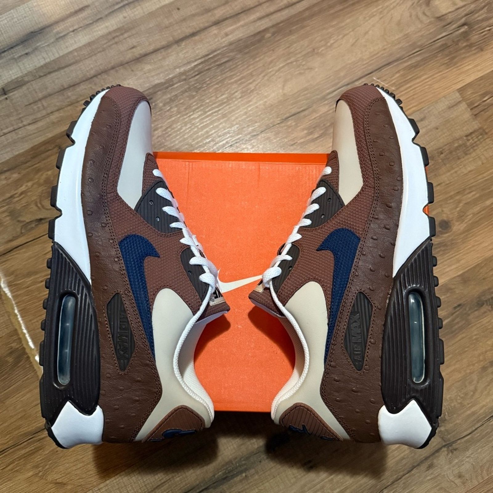Nike 2007 Nike Air Max 90 Leather ‘Rustic Midnight Navy-Sanddrift Size US 11 / EU 44 - 3 Thumbnail