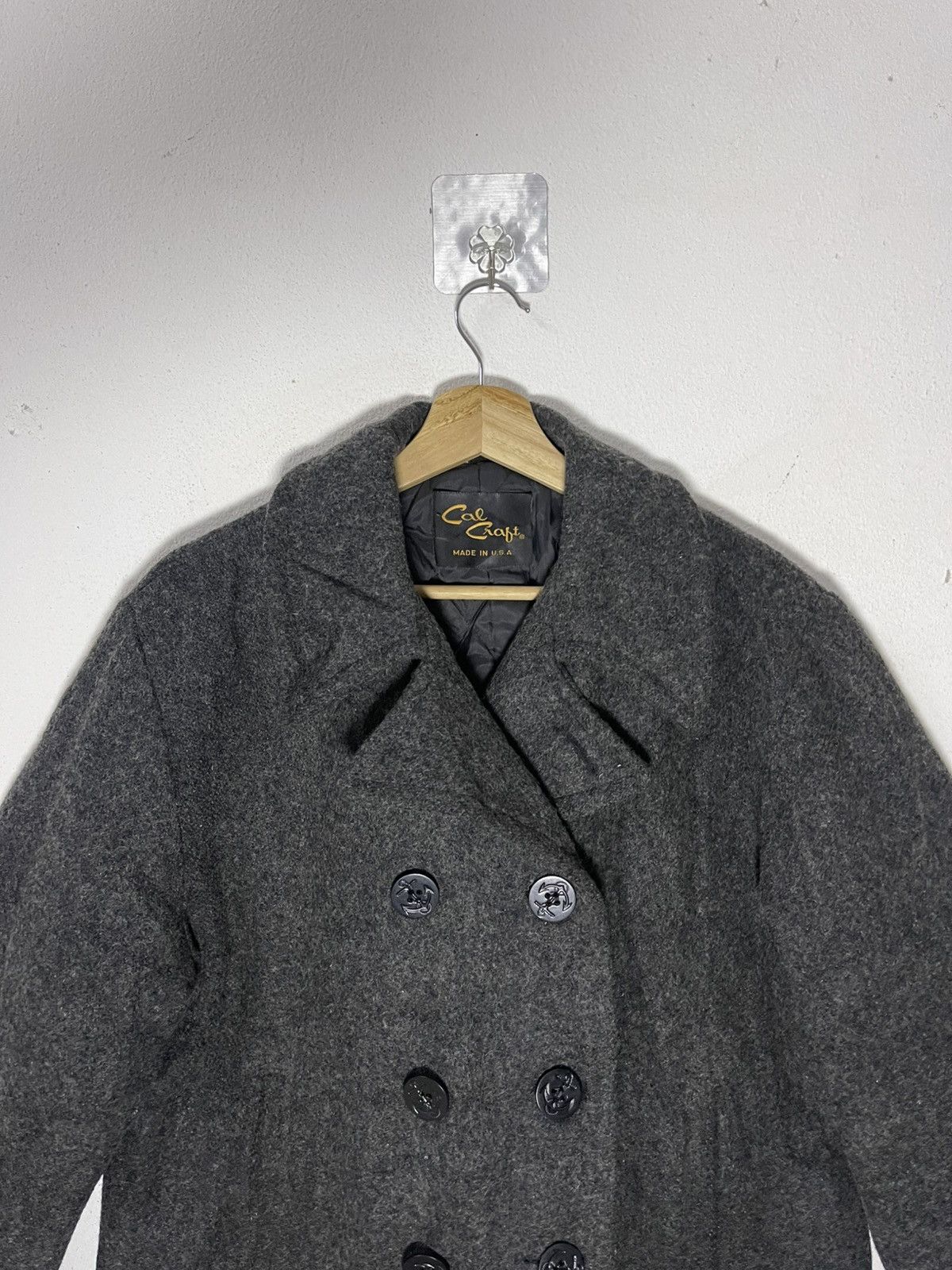 Vintage Vintage CAL CRAFT Double Breast Wool Coat Jacket Size US M / EU 48-50 / 2 - 2 Thumbnail