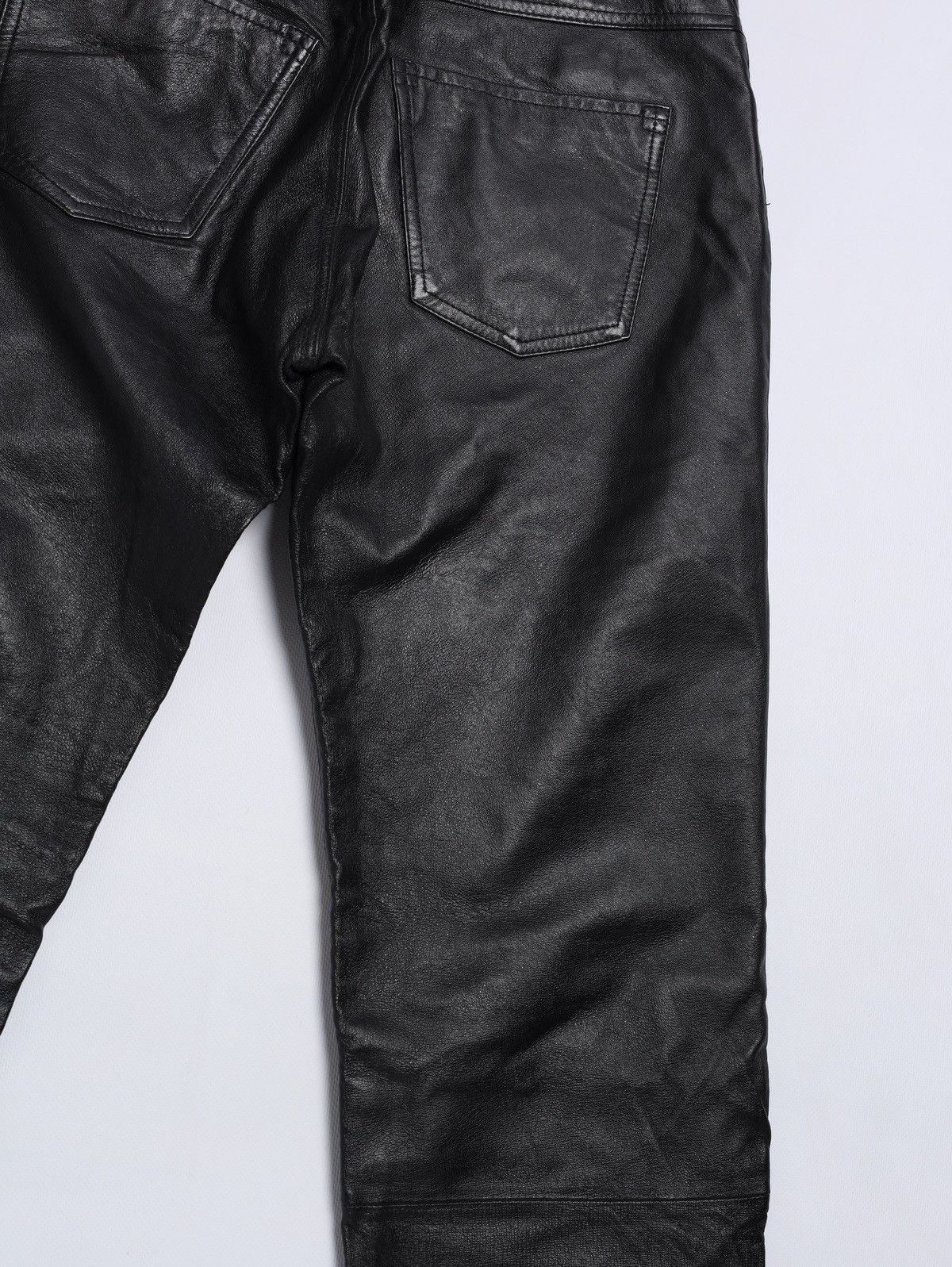 Genuine Leather Vintage Biker Leather Pants ykk Gore Size US 33 - 16 Thumbnail