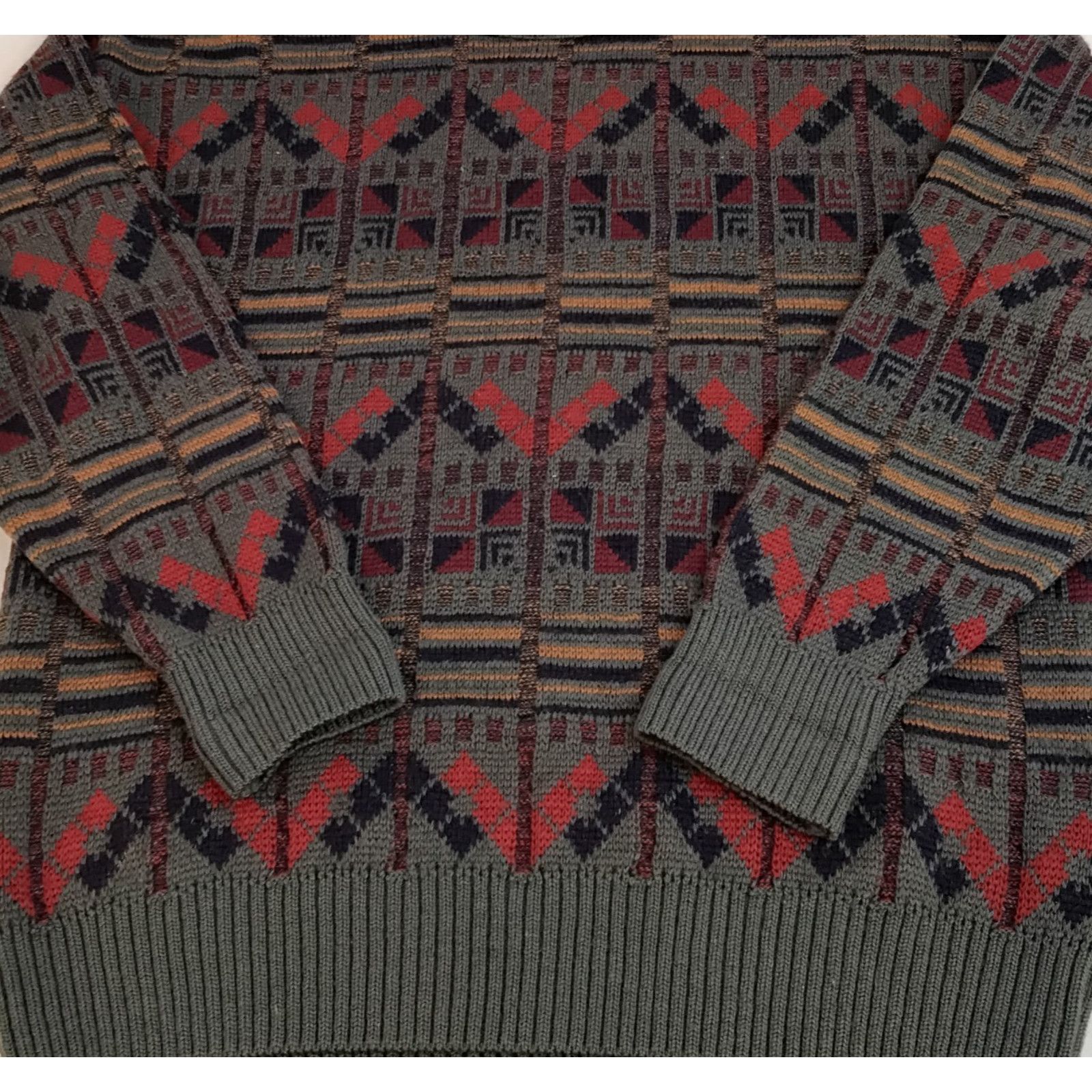 Pendleton Pendleton Wool Sweater Men's L Gray Geo Pattern 1970s USA Size US L / EU 52-54 / 3 - 5 Thumbnail