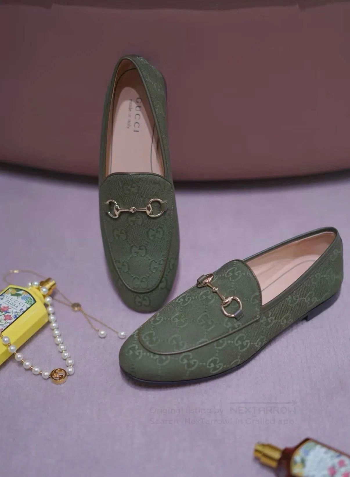 Gucci Gucci Horsebit Logo Green Loafers Women. Size US 6 / IT 36 - 3 Thumbnail