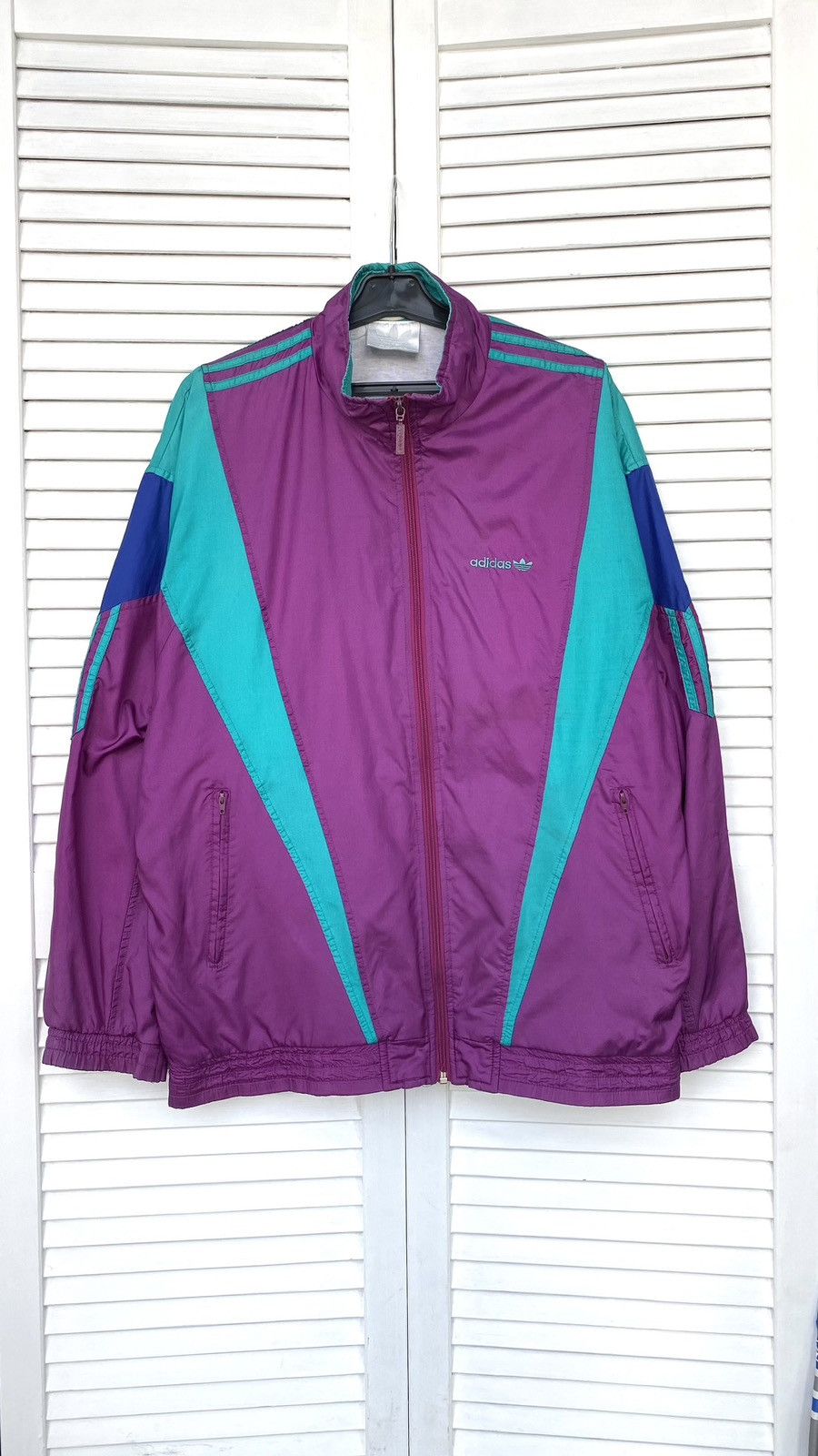 Adidas × Vintage Vintage Adidas Track Retro Jacket Nylon 90s Purple Size US M / EU 48-50 / 2 - 6 Thumbnail
