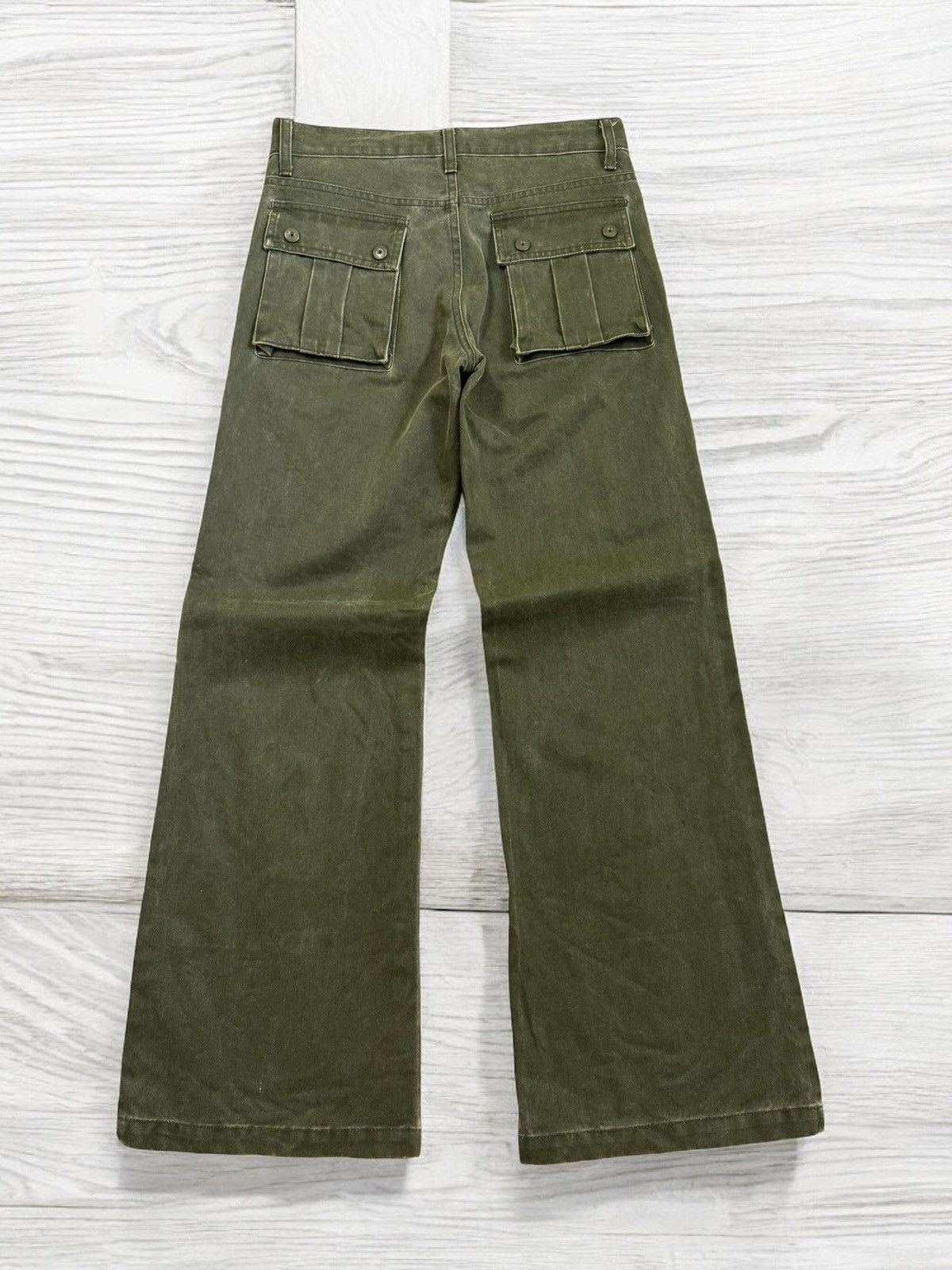 Japanese Brand × Le Grande Bleu (L.G.B.) Vintage Flare Dualite Baker Pants Army Wide leg Style Size US 29 - 1 Thumbnail