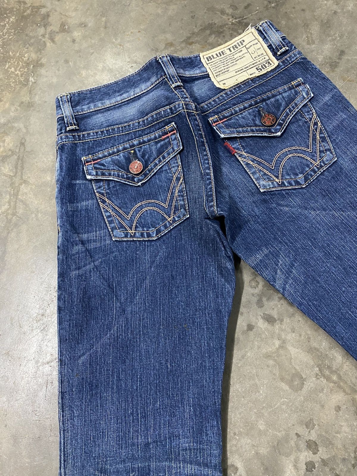 Edwin × Japanese Brand Flare Jeans Japanese Edwin 503 Claws Distressed @215 Size US 28 / EU 44 - 4 Thumbnail