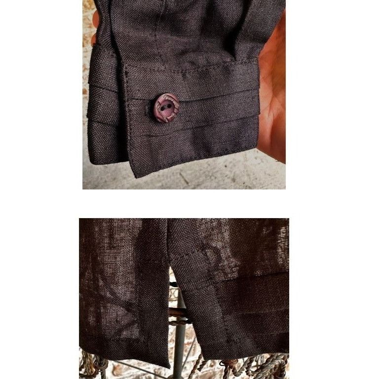 Designer × Vintage ViTG J Song Collection Blouse Size 8 Black Linen Semi Sheer Size M / US 6-8 / IT 42-44 - 10 Thumbnail