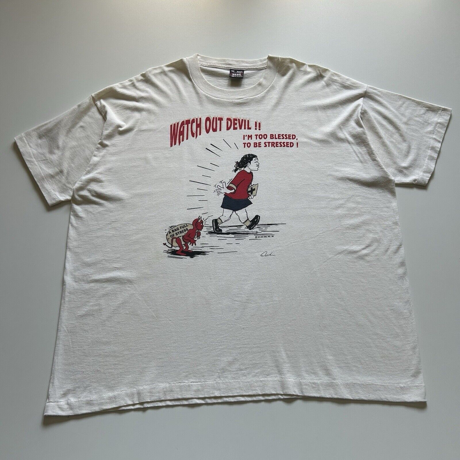Other Watch Out Devil!! Im Too Blessed To Be Stressed Shirt 3XL Size US XXL / EU 58 / 5 - 1 Thumbnail