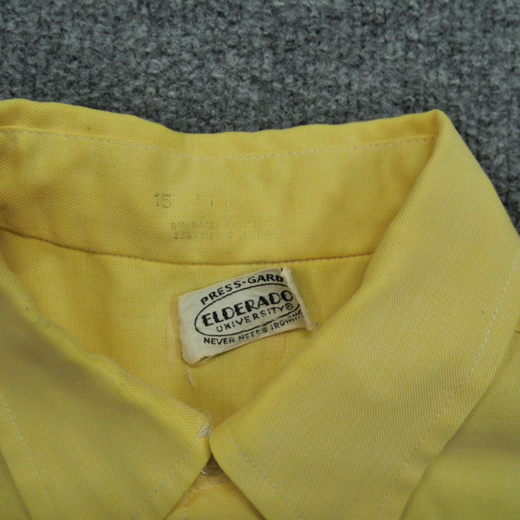 Vintage VINTAGE Elderado Shirt Mens 15 Button-Down Oxford 50s 60s Yellow Cotton Short Sleeve Pocket Button-Up Collared Regular Casual Size US M / EU 48-50 / 2 - 3 Thumbnail