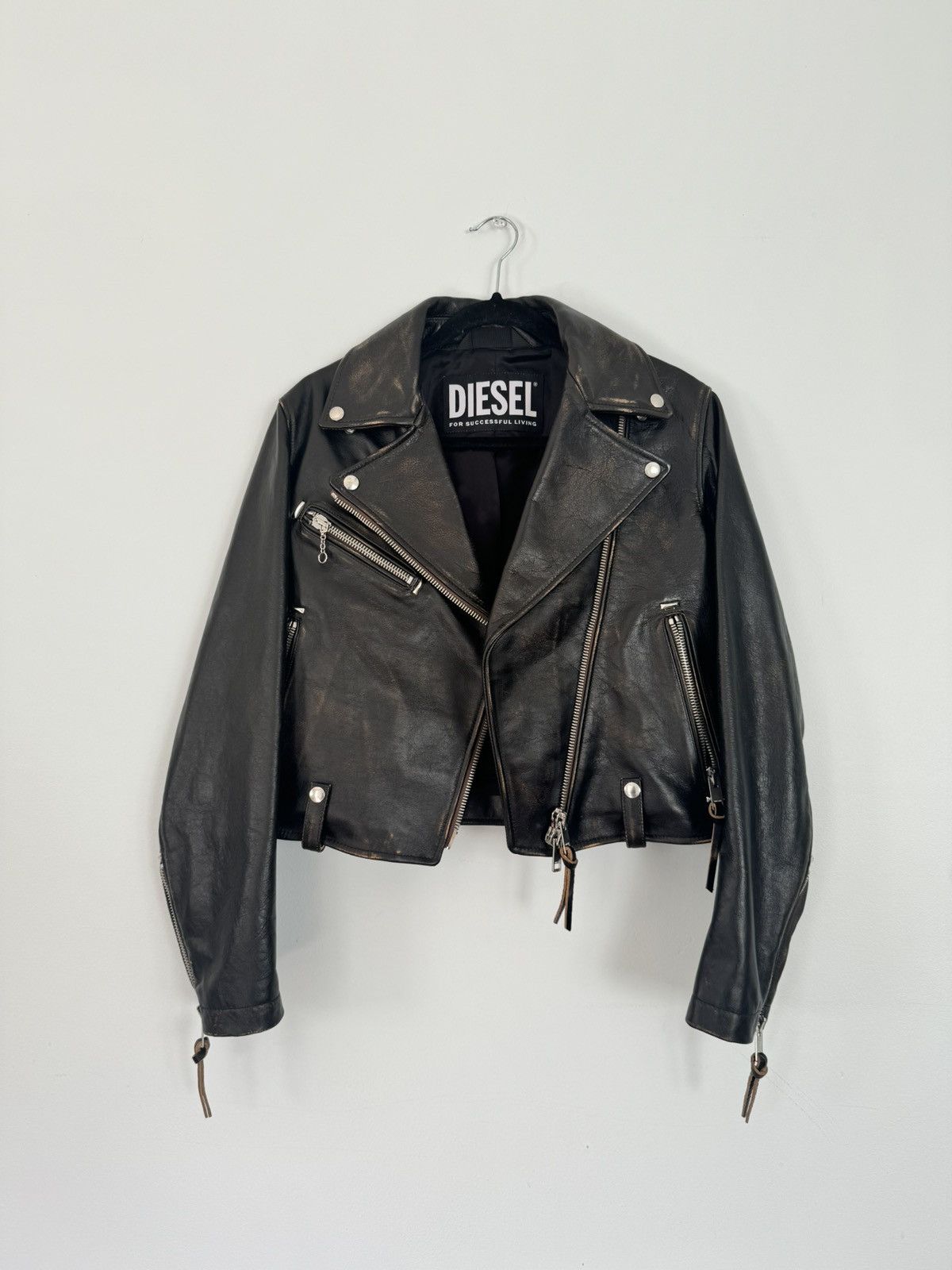 Diesel Diesel Motorcycle L Edmea Leather Jacket Size XS / US 0-2 / IT 36-38 - 7 Thumbnail