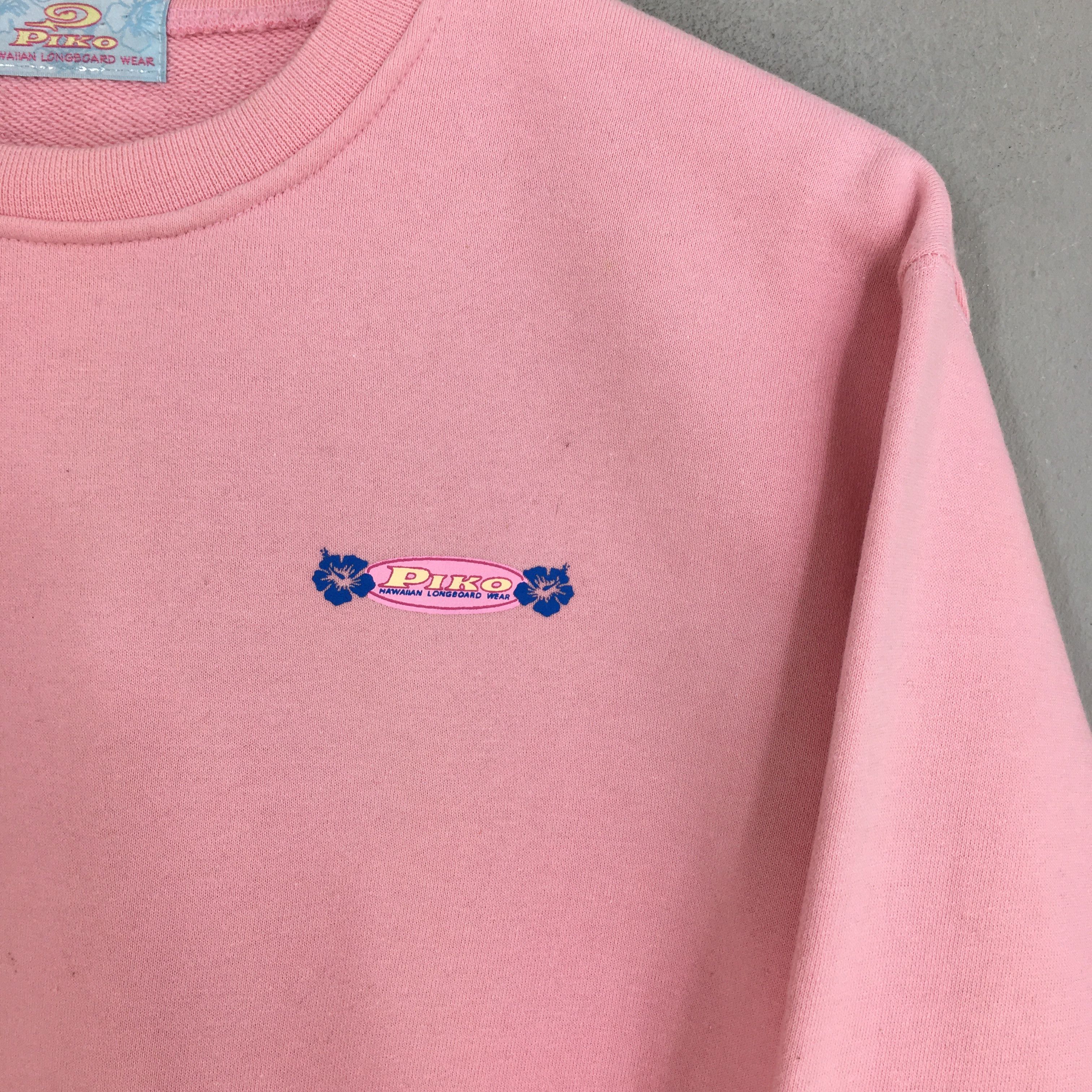 NCAA Vintage Piko Longboard Surfing Pink Sweatshirt Medium Size M / US 6-8 / IT 42-44 - 4 Thumbnail