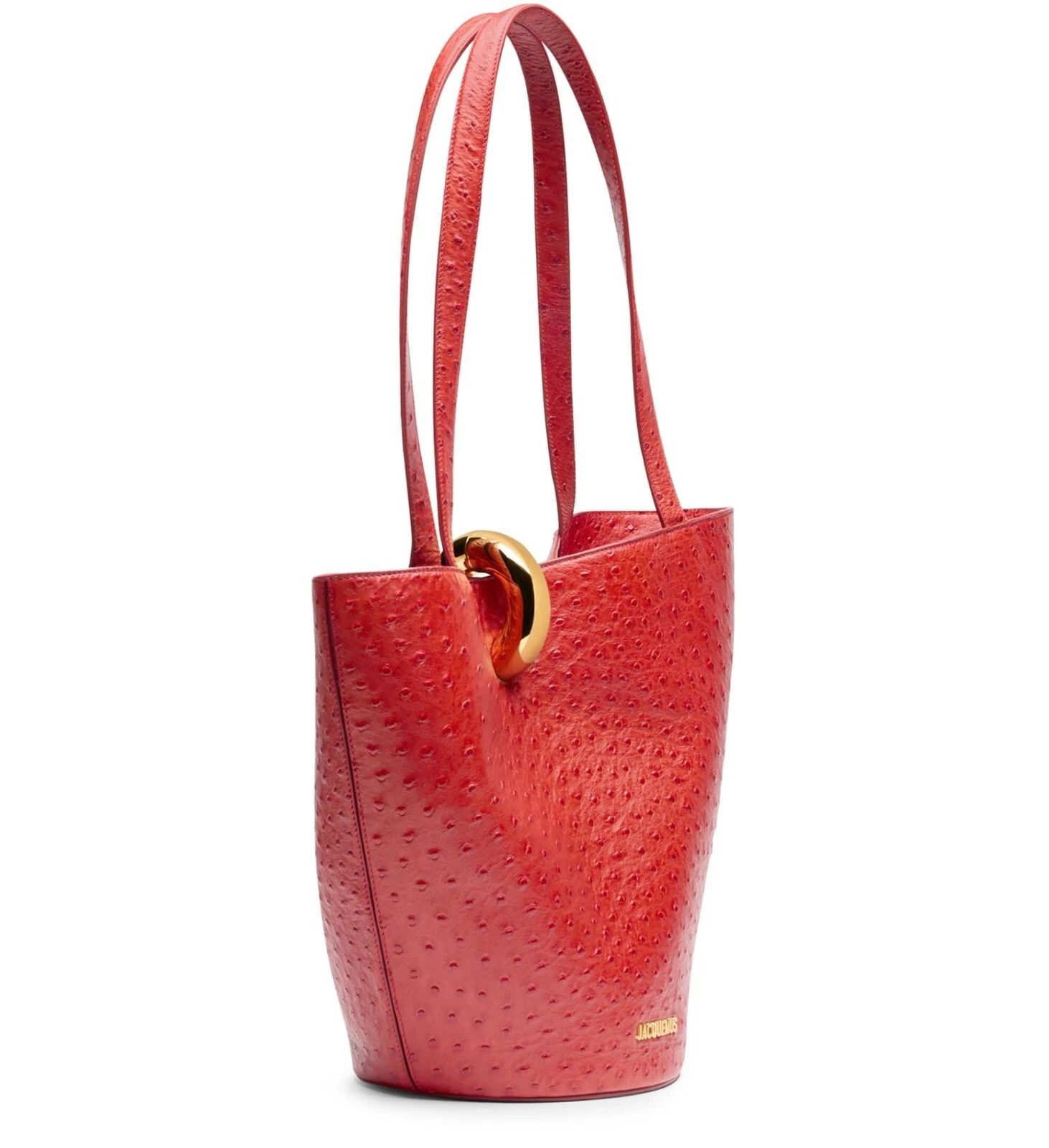 Jacquemus JACQUEMUS Medium Bambola Red Embossed Bucket Bag Size ONE SIZE - 2 Thumbnail