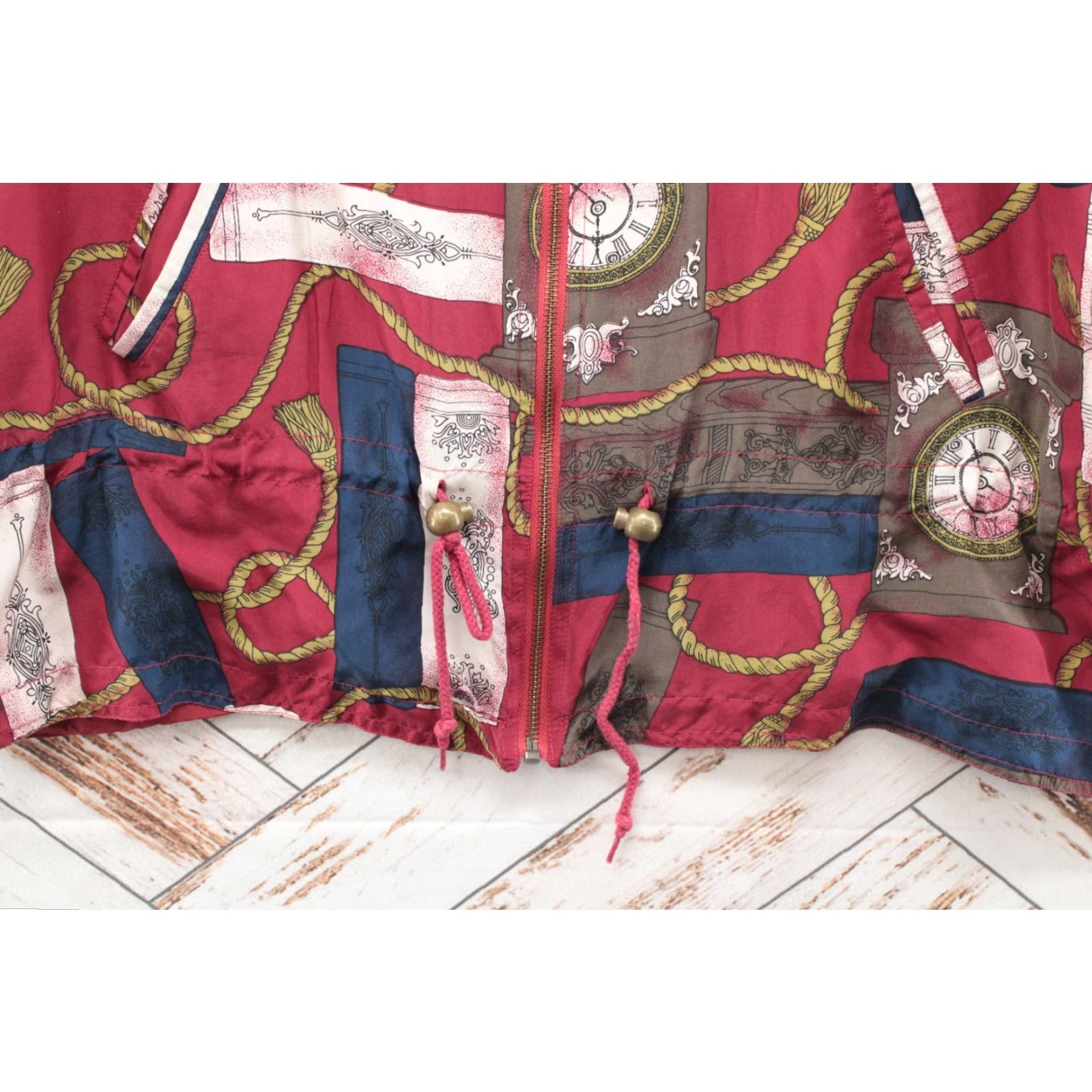 Roper VINTAGE Andy Johns Windbreaker Womens L Silk Red Jacket Clocks Tassels Rope Size L / US 10 / IT 46 - 4 Thumbnail