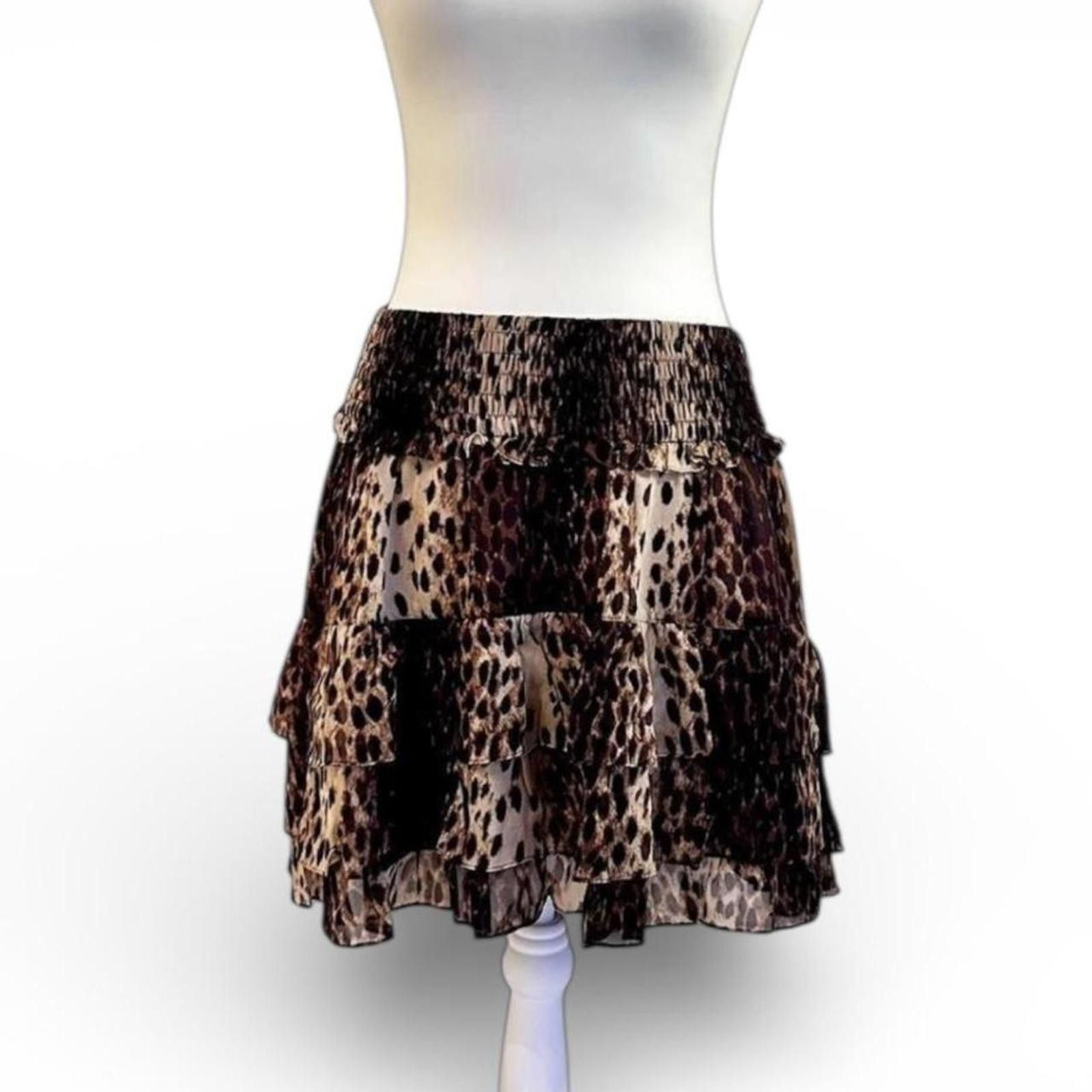 Other Whimsy goth style ruffle cheetah / leopard print mini skirt Size 26" / US 2 / IT 38 - 1 Thumbnail