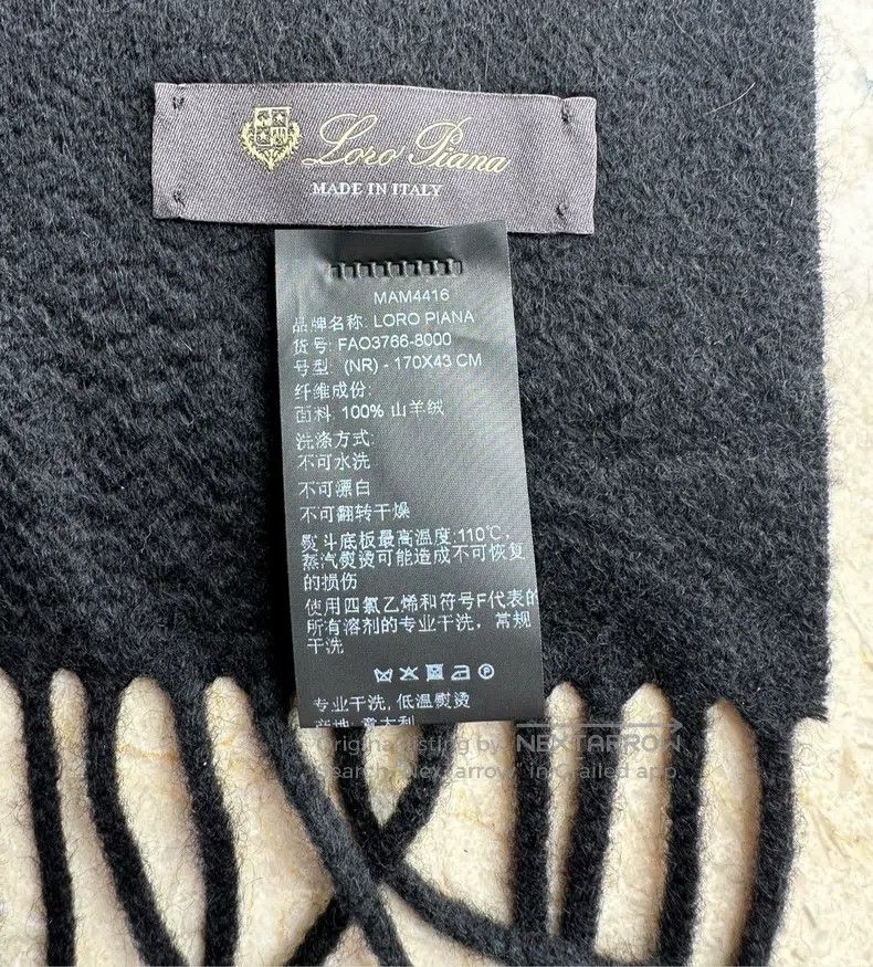 Loro Piana LORO PIANA size 170*43cm Black Cashmere Scarf Size ONE SIZE - 6 Thumbnail
