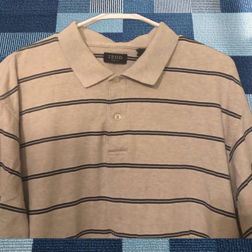 Izod IZOD Polo Shirt XL Multicolor Striped Short Sleeve Golf Collared Button Men Regular Size XL Womens? No, Men. Size US XL / EU 56 / 4 - 1 Thumbnail