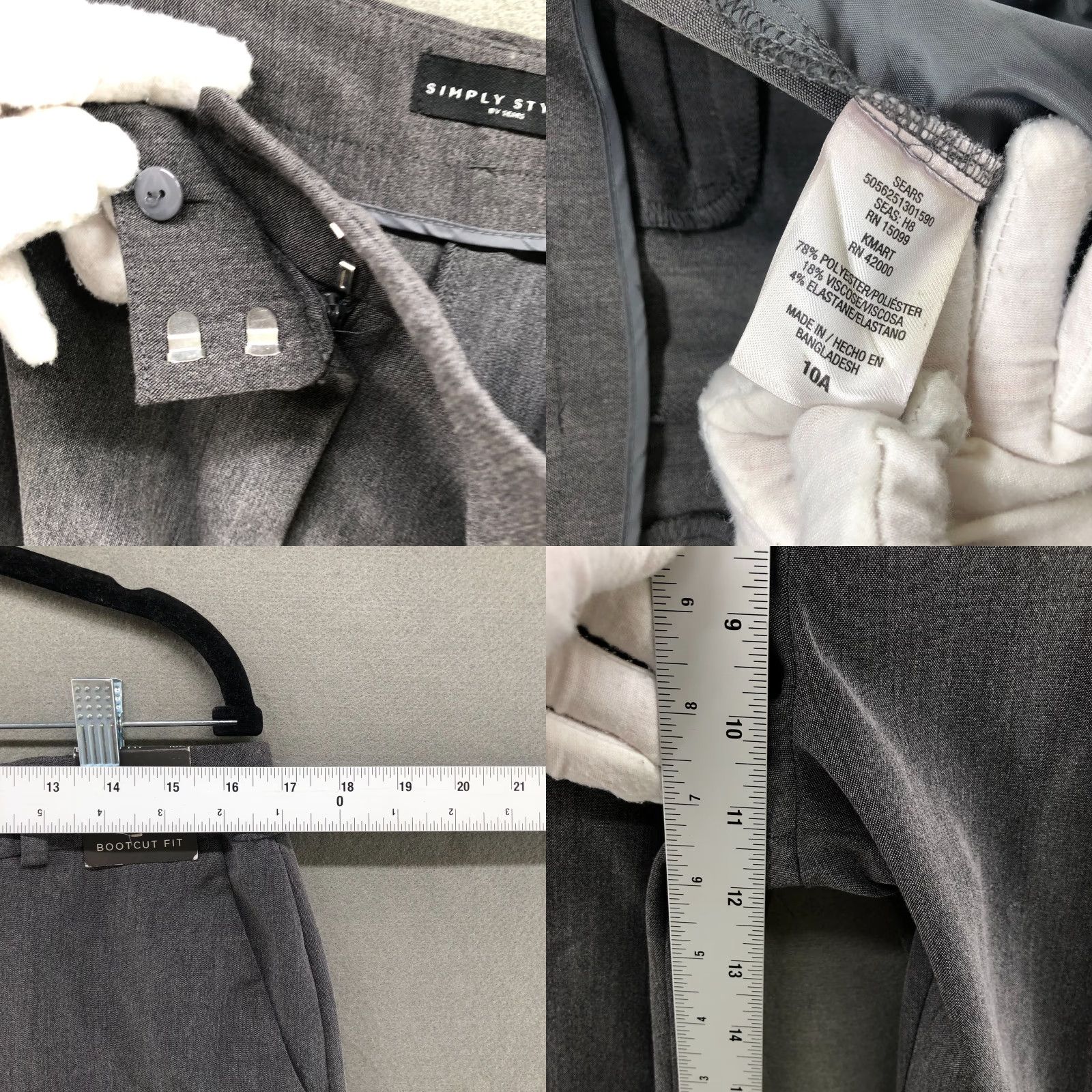 Sears Sears Dress Pants Gray High Rise Bootcut Womens 10 Polyester Blend Workwear Formal Clothing Pants Size 32" / US 10 / IT 46 - 8 Thumbnail
