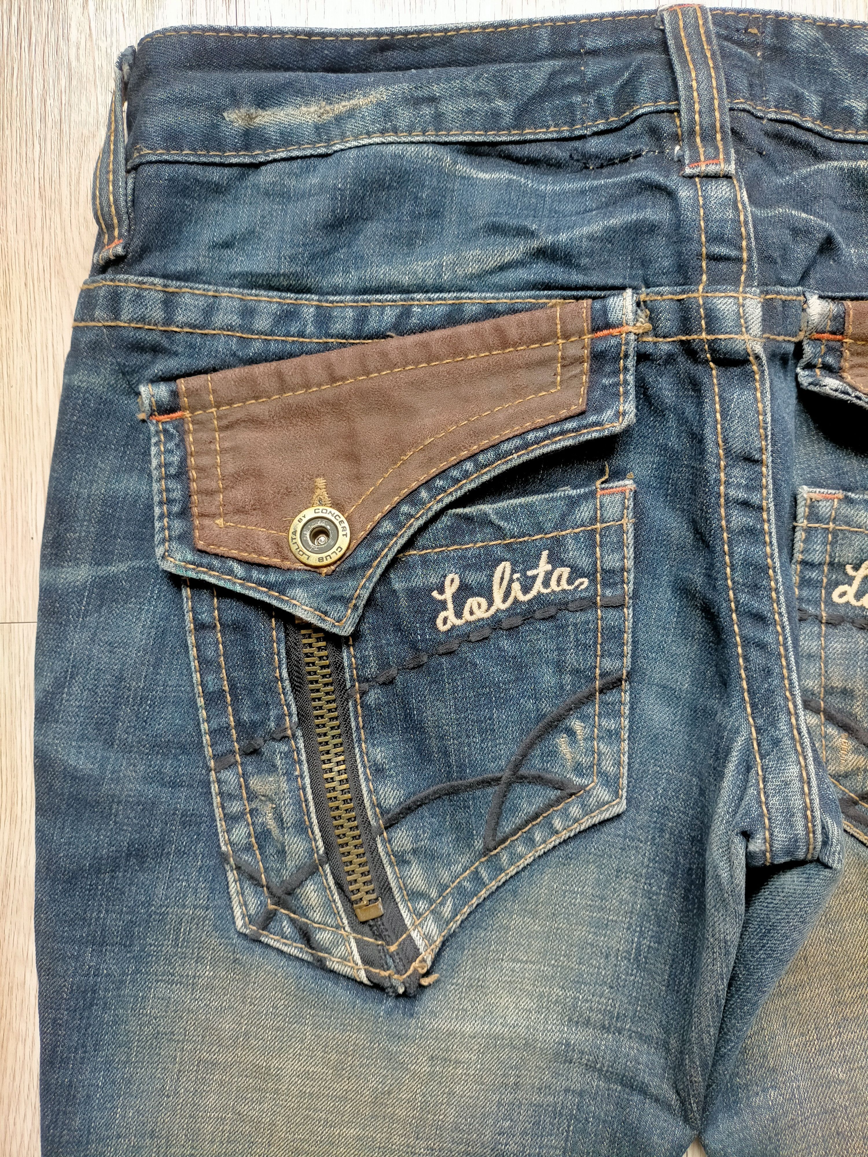 If Six Was Nine Flare Jeans Lolita Embroidered Multizipped Boot cut Denim Size US 33 - 12 Thumbnail