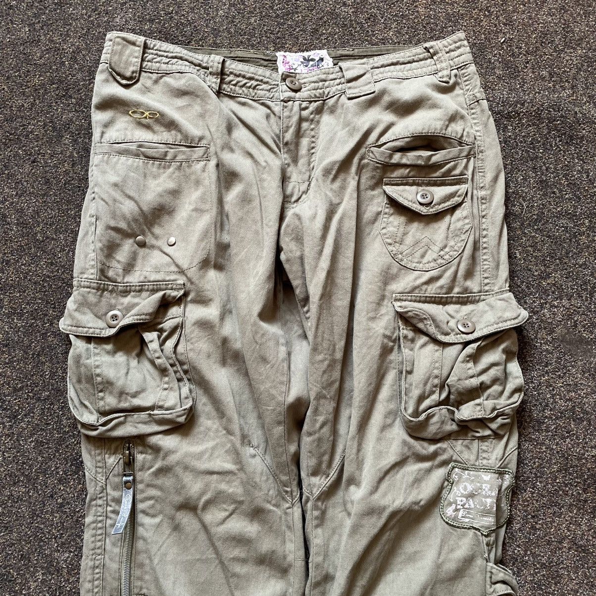 Vintage Y2K Baggy Cargo Pants Distressed Thrashed Streetwear Logo M Size 32" / US 10 / IT 46 - 3 Thumbnail