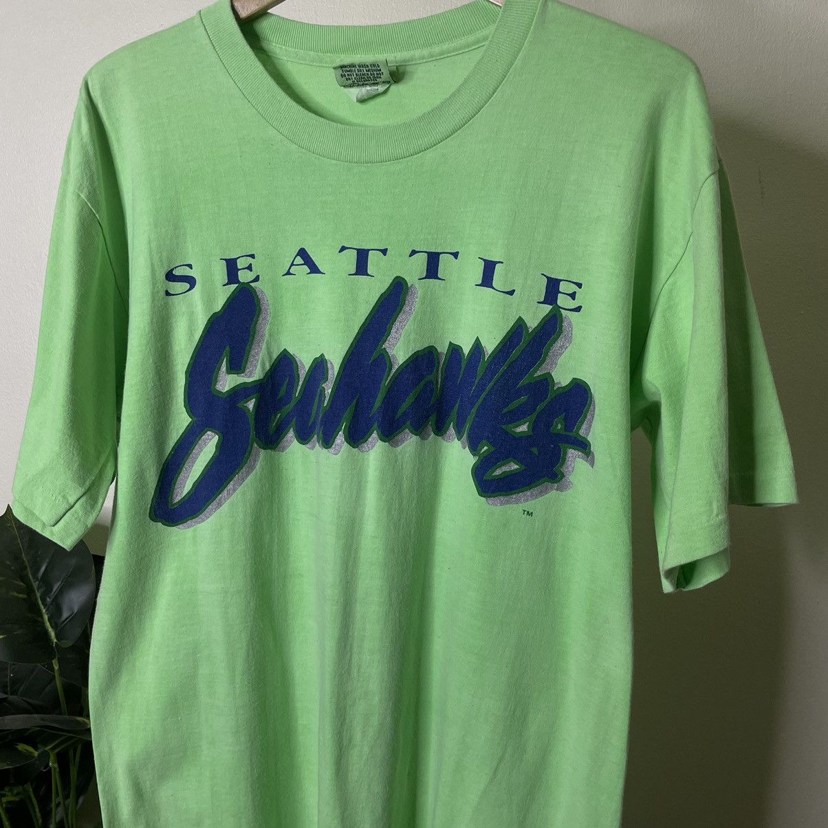 NFL × Nutmeg × Vintage Vintage 1990s Seattle Seahawks NFL Nutmeg Made in USA Tee Size US L / EU 52-54 / 3 - 2 Thumbnail