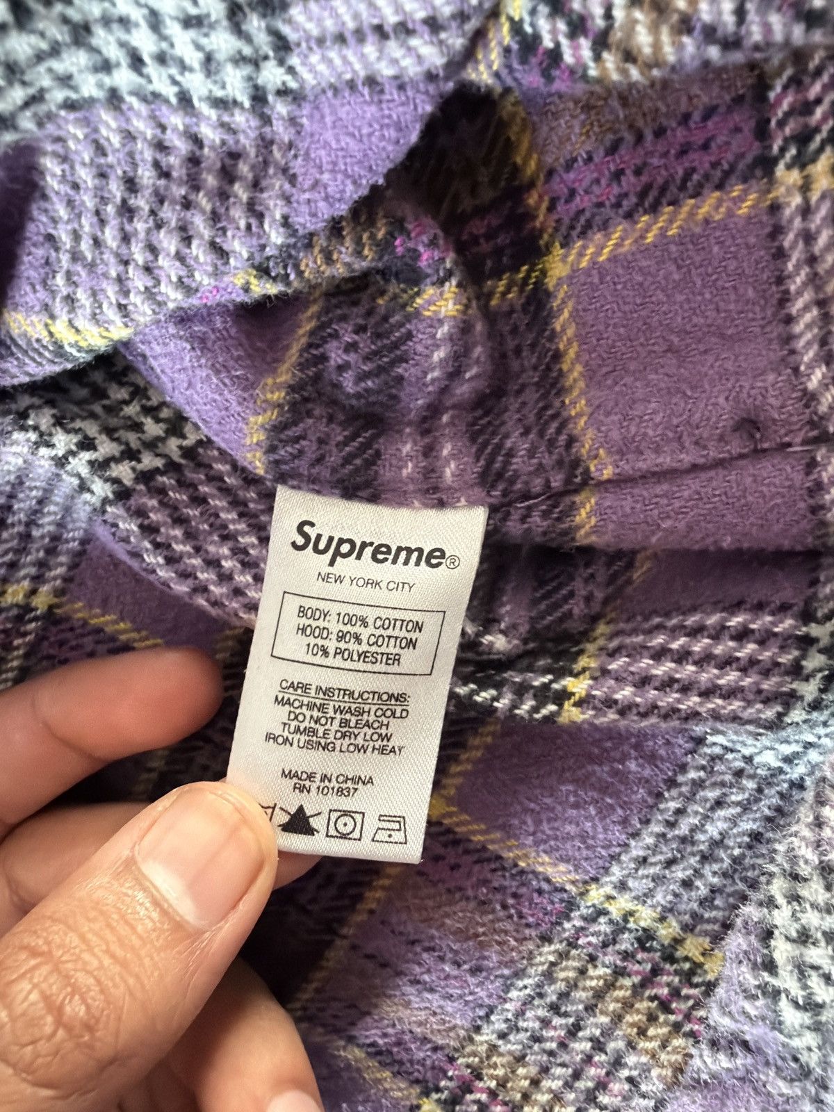Supreme Supreme SS18 Hooded Plaid Flannel Shirt Size US XL / EU 56 / 4 - 6 Thumbnail